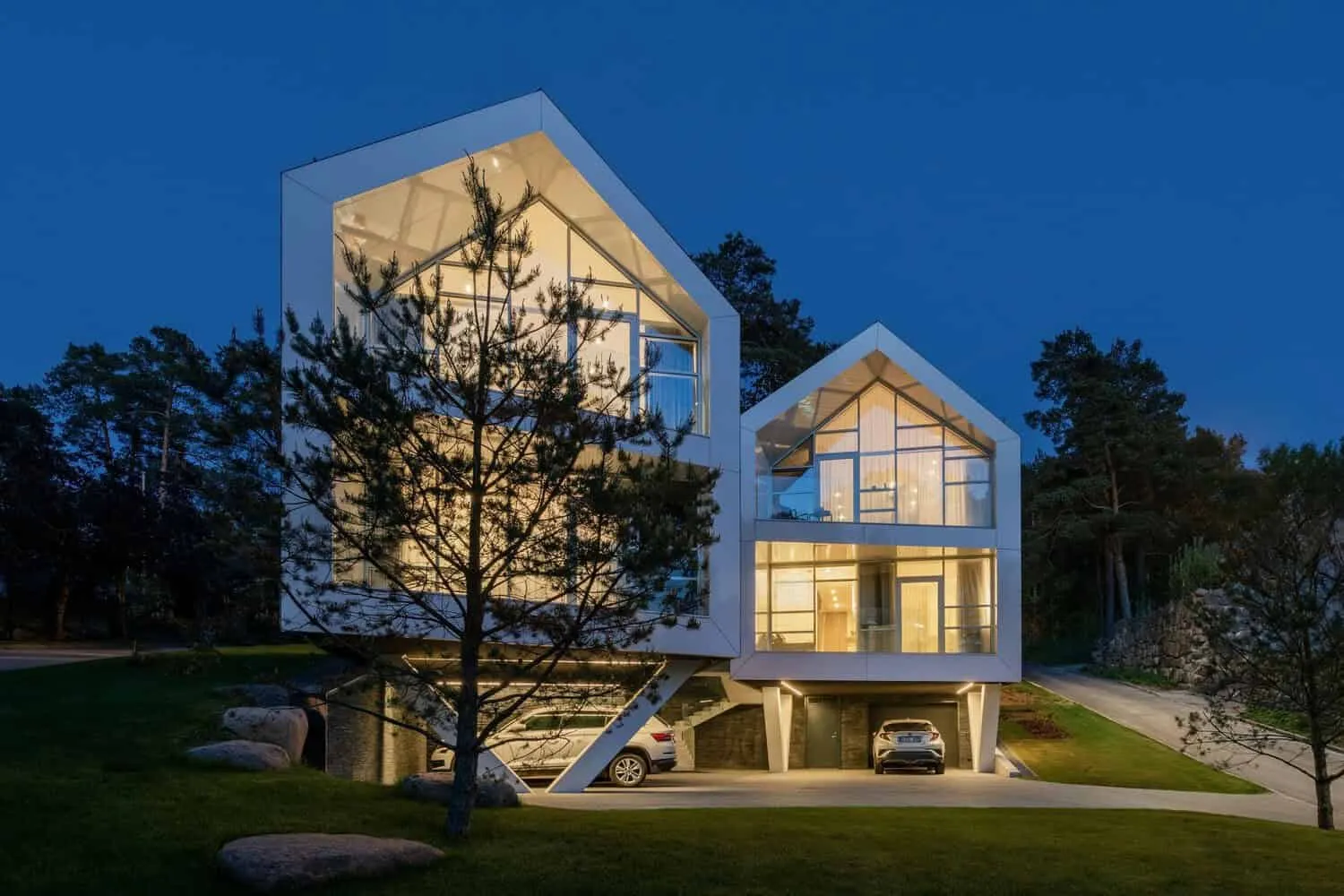 Two-Story House by ArchLAB Studio: Cozy Retreat Amidst Pine Forests in Vilnius