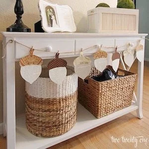 Bandera DIY con bellotas