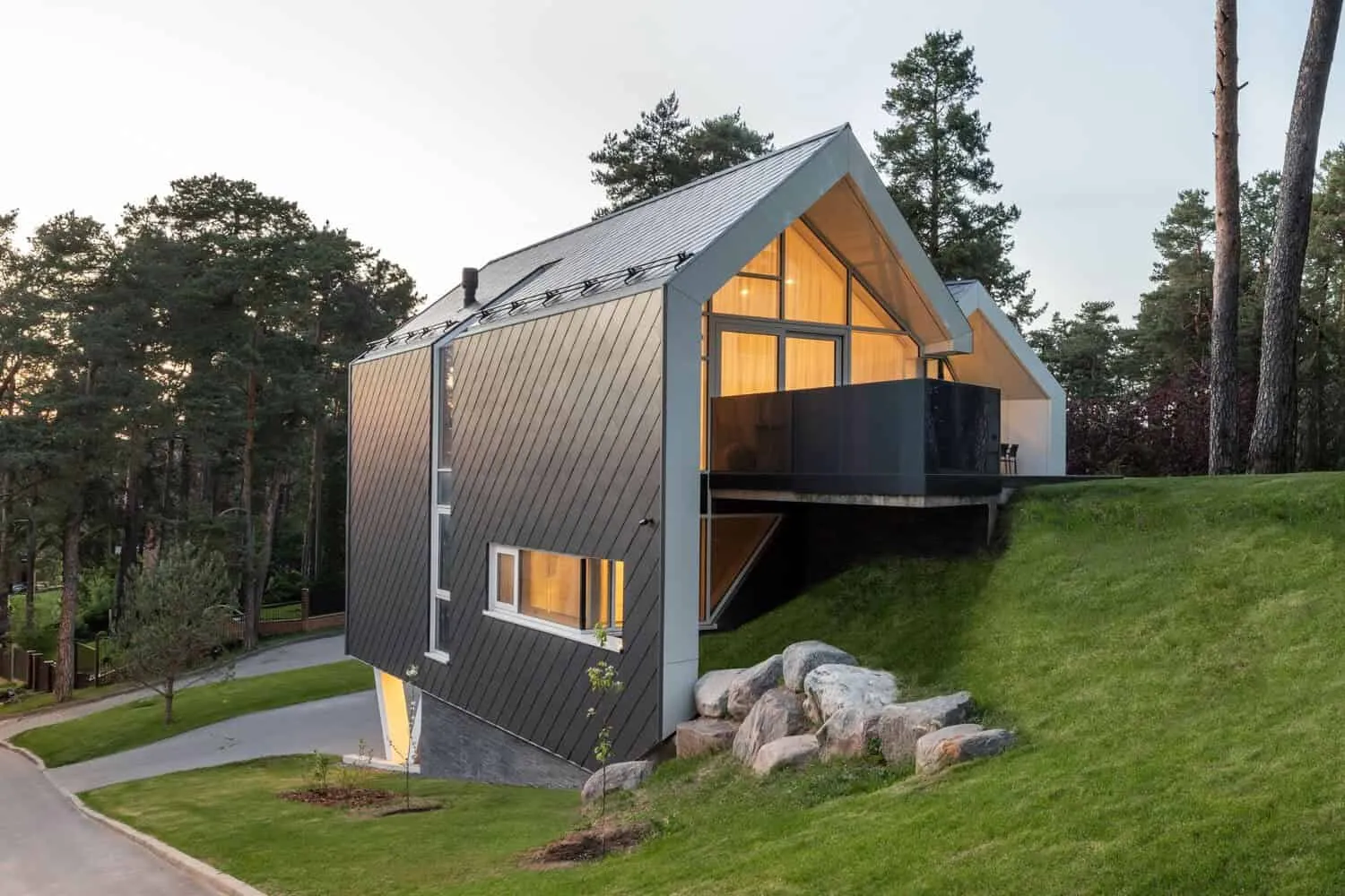 Two-Story House by ArchLAB Studio: Cozy Retreat Amidst Pine Forests in Vilnius