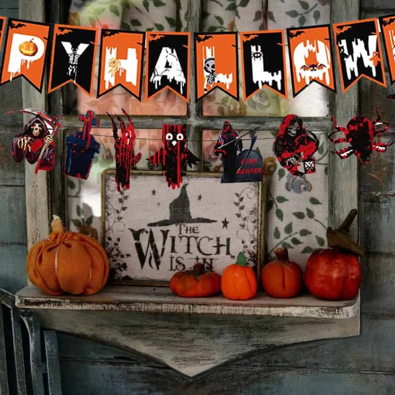 Incorpora guirnaldas en tu elemento central de halloween