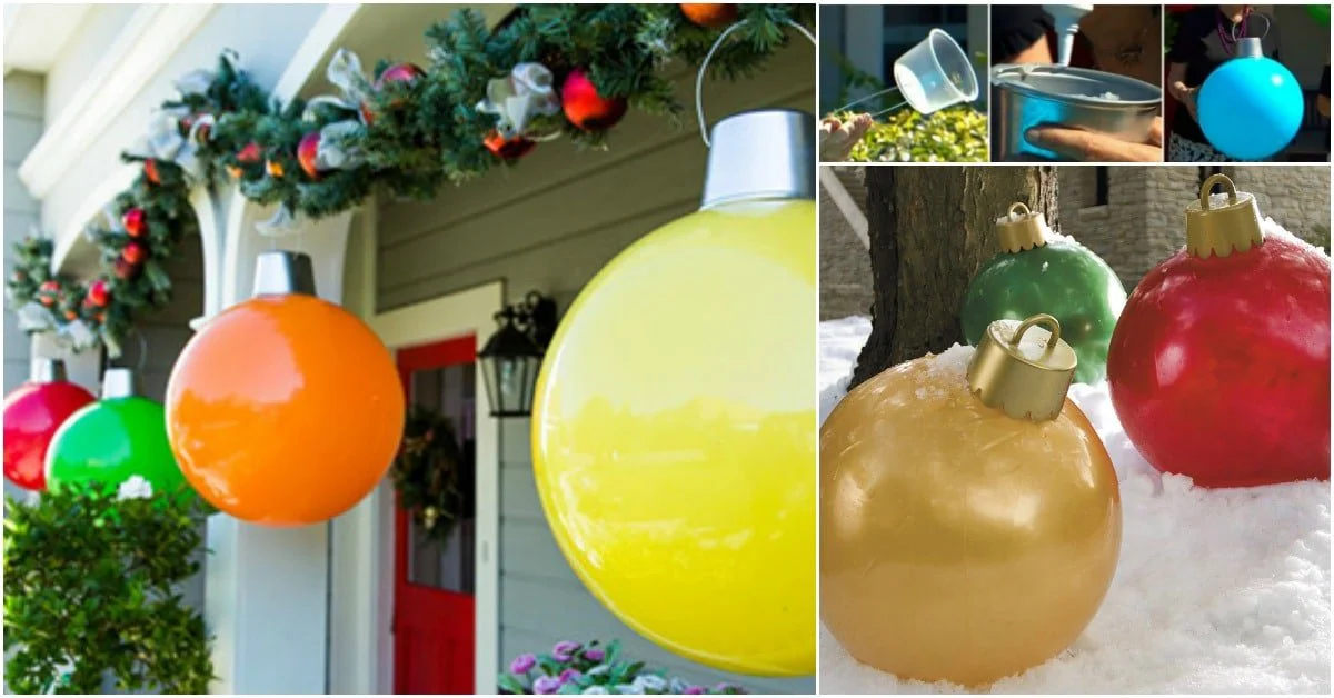 Grandes globos DIY para decorar la calle en Navidad