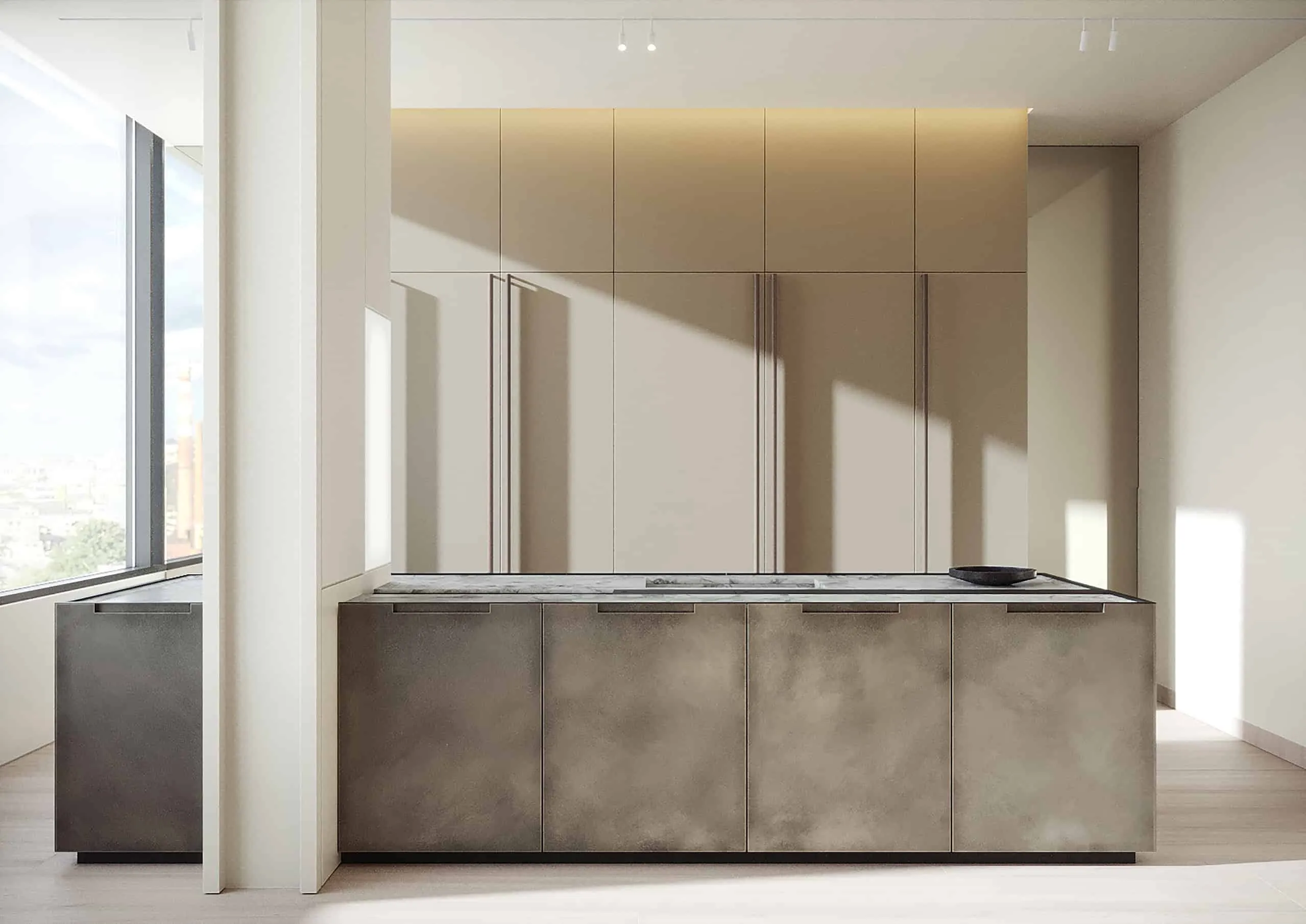 莫斯科Kerimov Architects设计的两层公寓：温暖极简主义研究