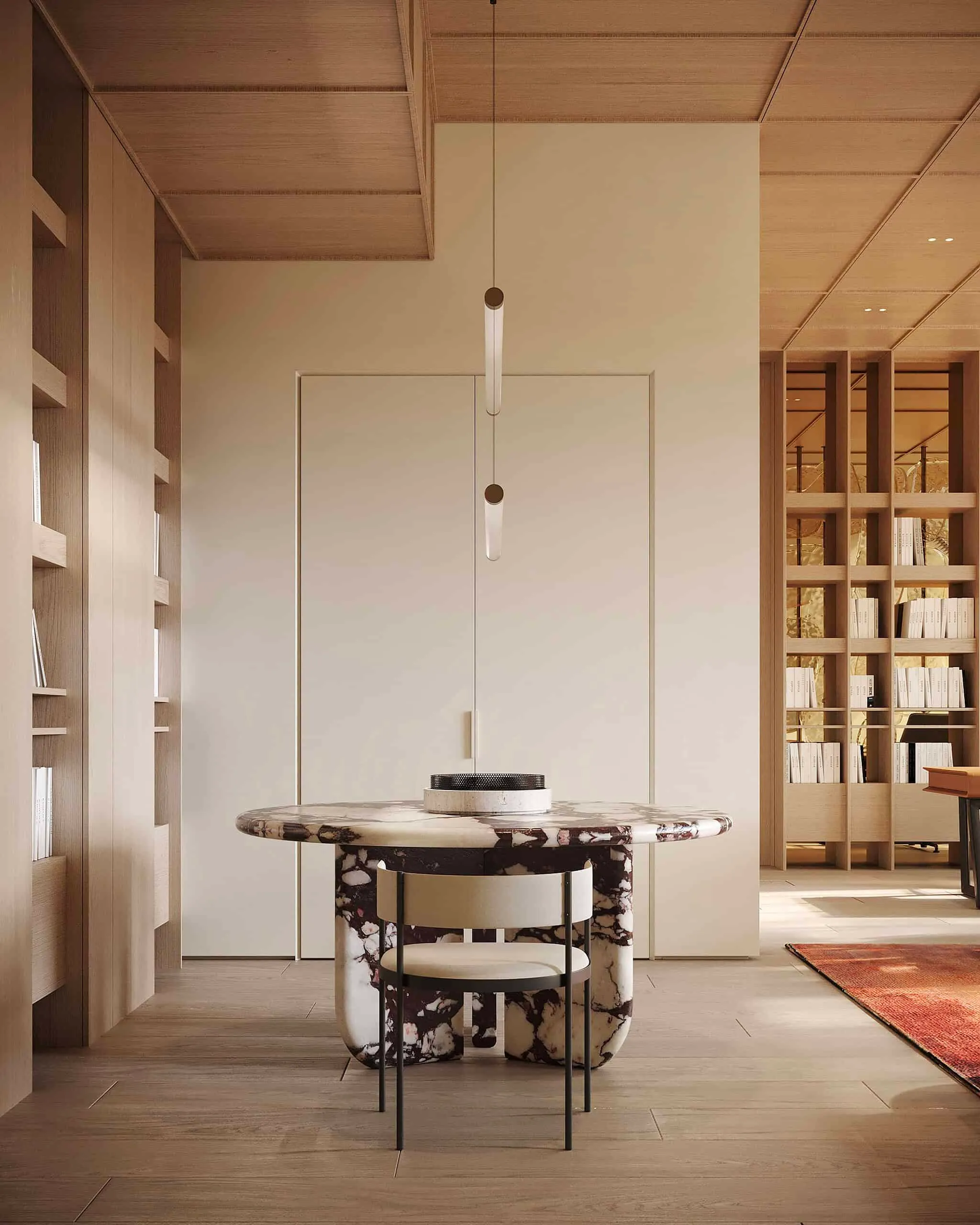 莫斯科Kerimov Architects设计的两层公寓：温暖极简主义研究