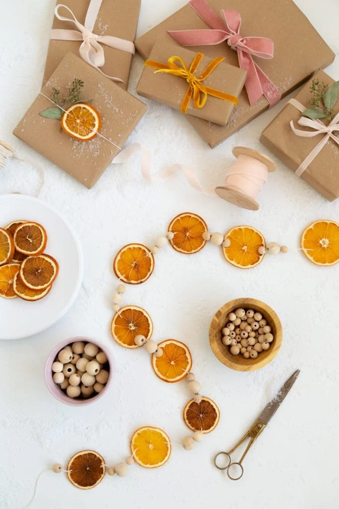 Guirnalda de naranjas secas