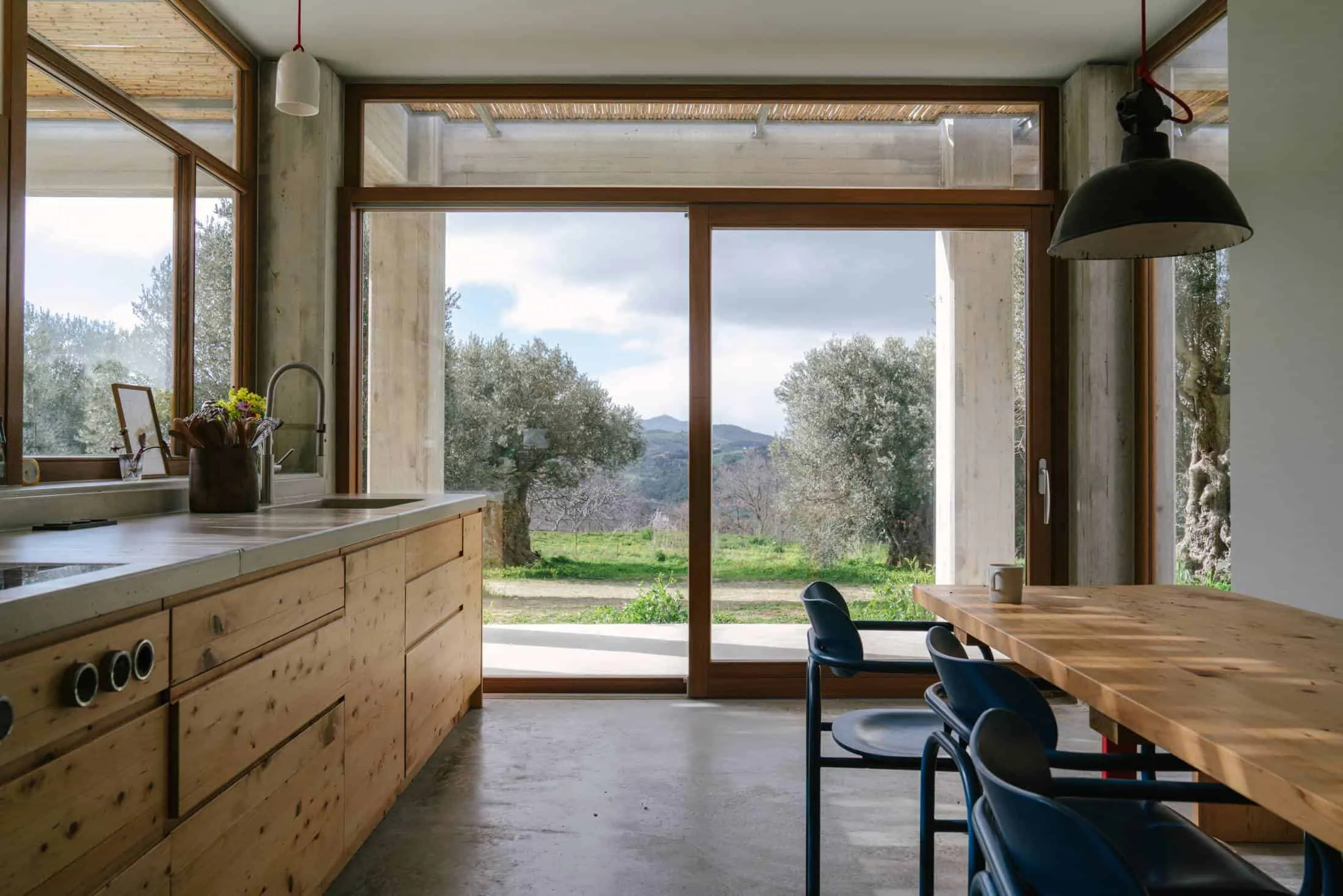 Meraki House — внутреннее жилое пространство с кадрированными горными видами