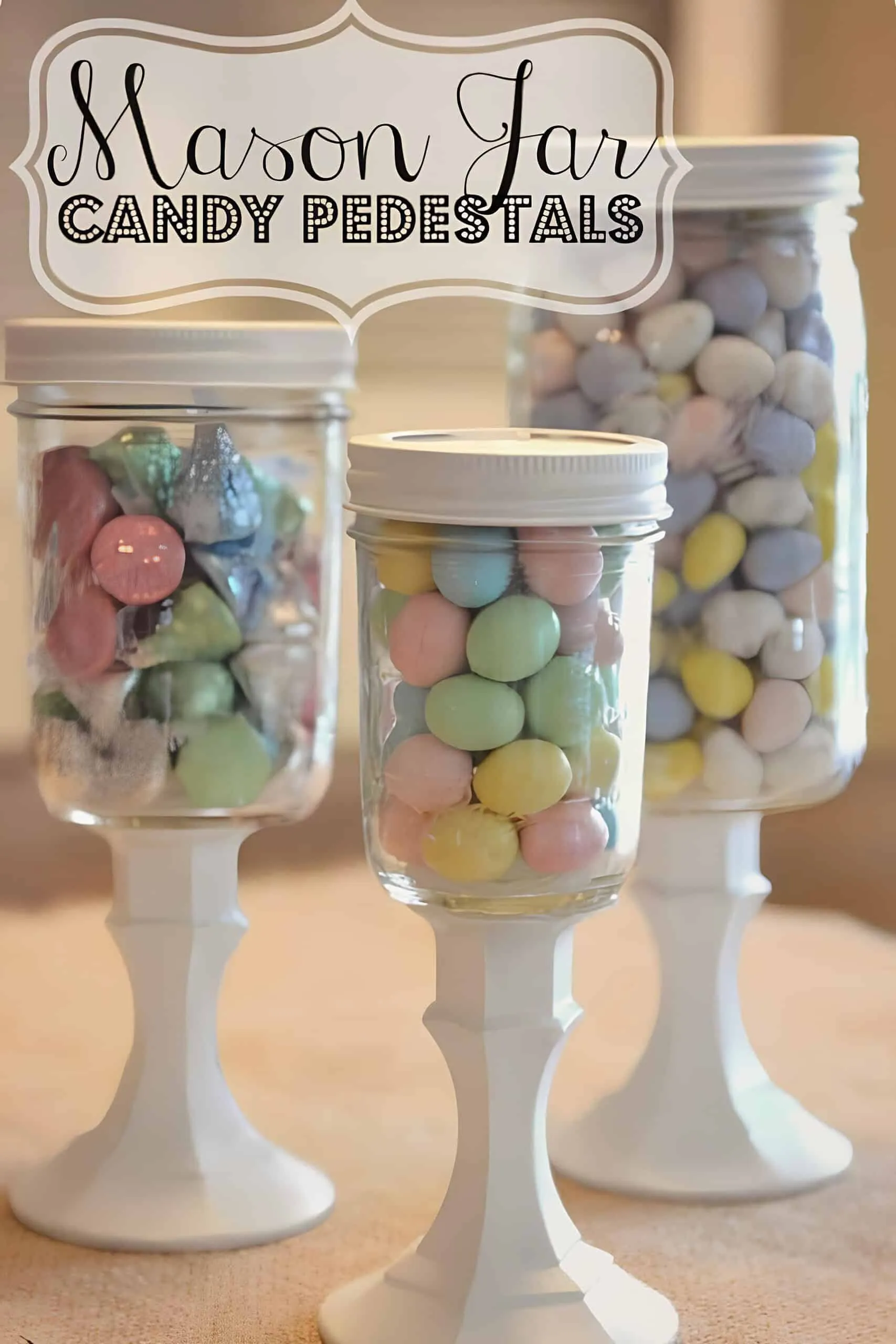 DIY 糖果 Mason 罐子，装有柔和的巧克力