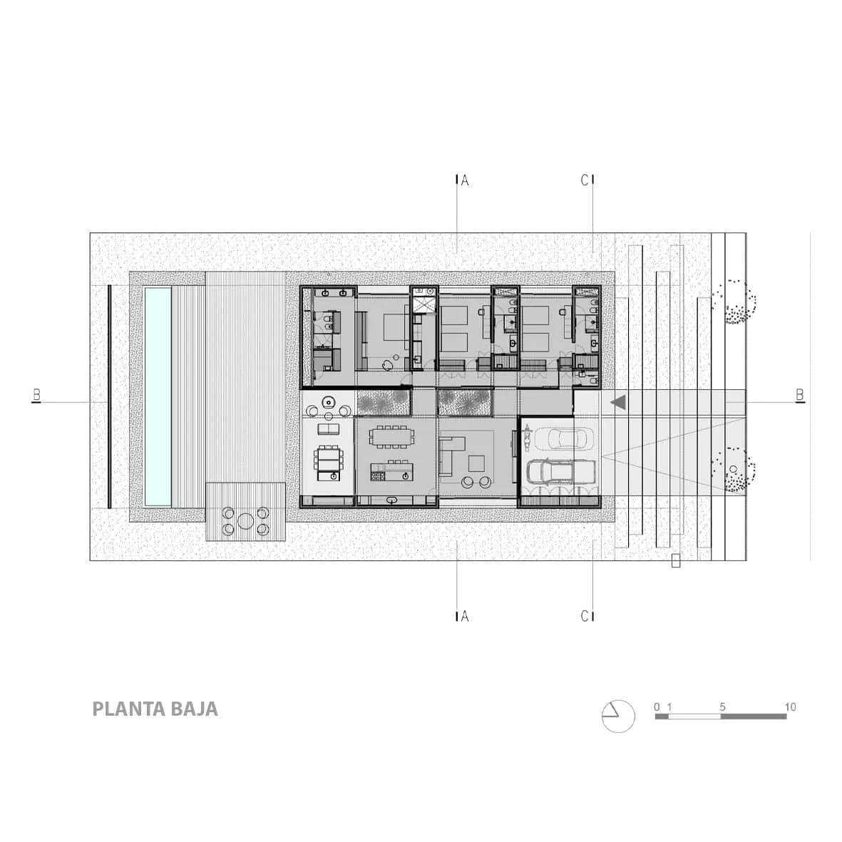 AV House由A4estudio设计：门多萨的雕塑混凝土避难所