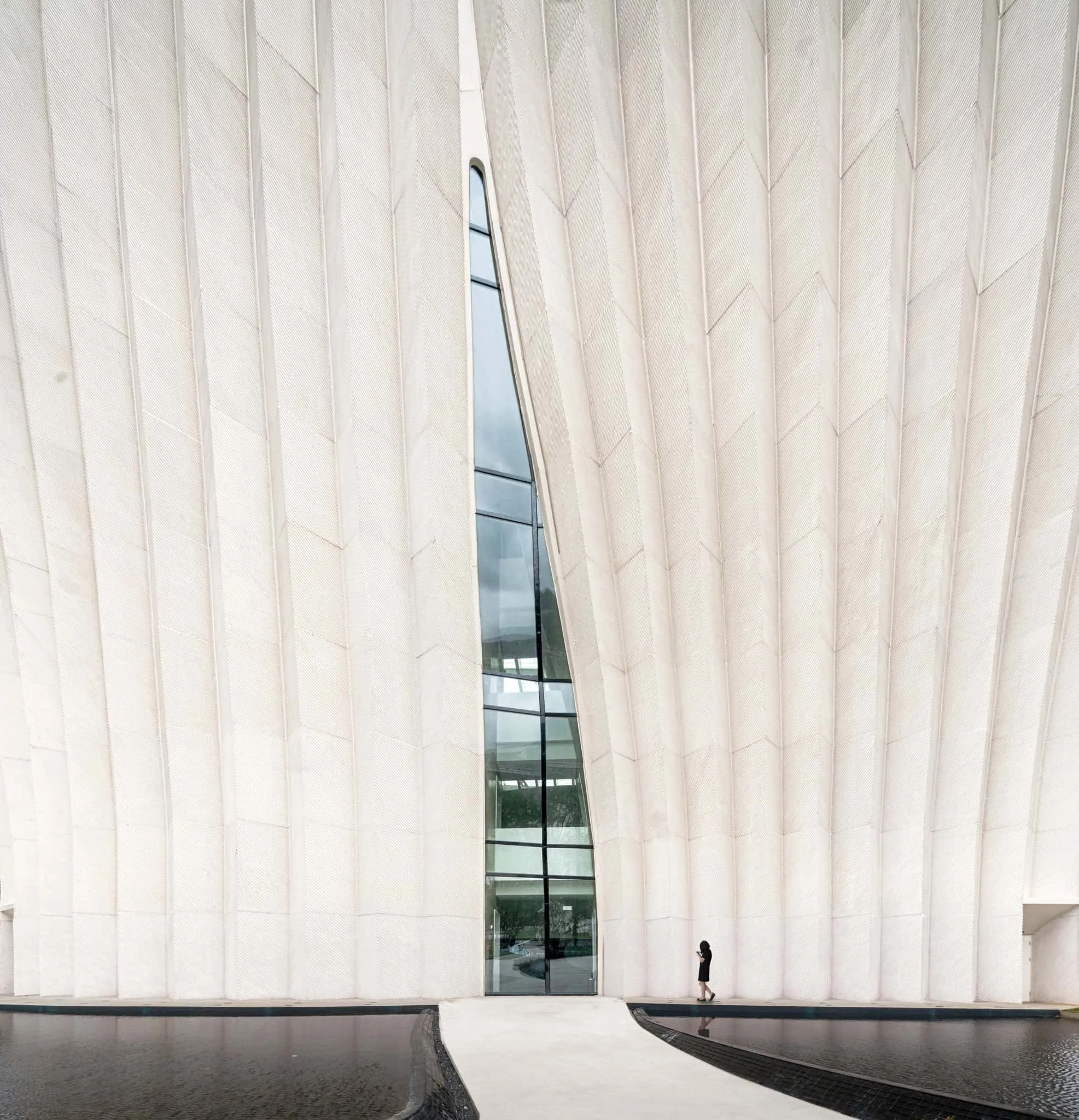 Side view of Sunner Museum facade Close-up of the side view of Sunner Museum facade with textured surface