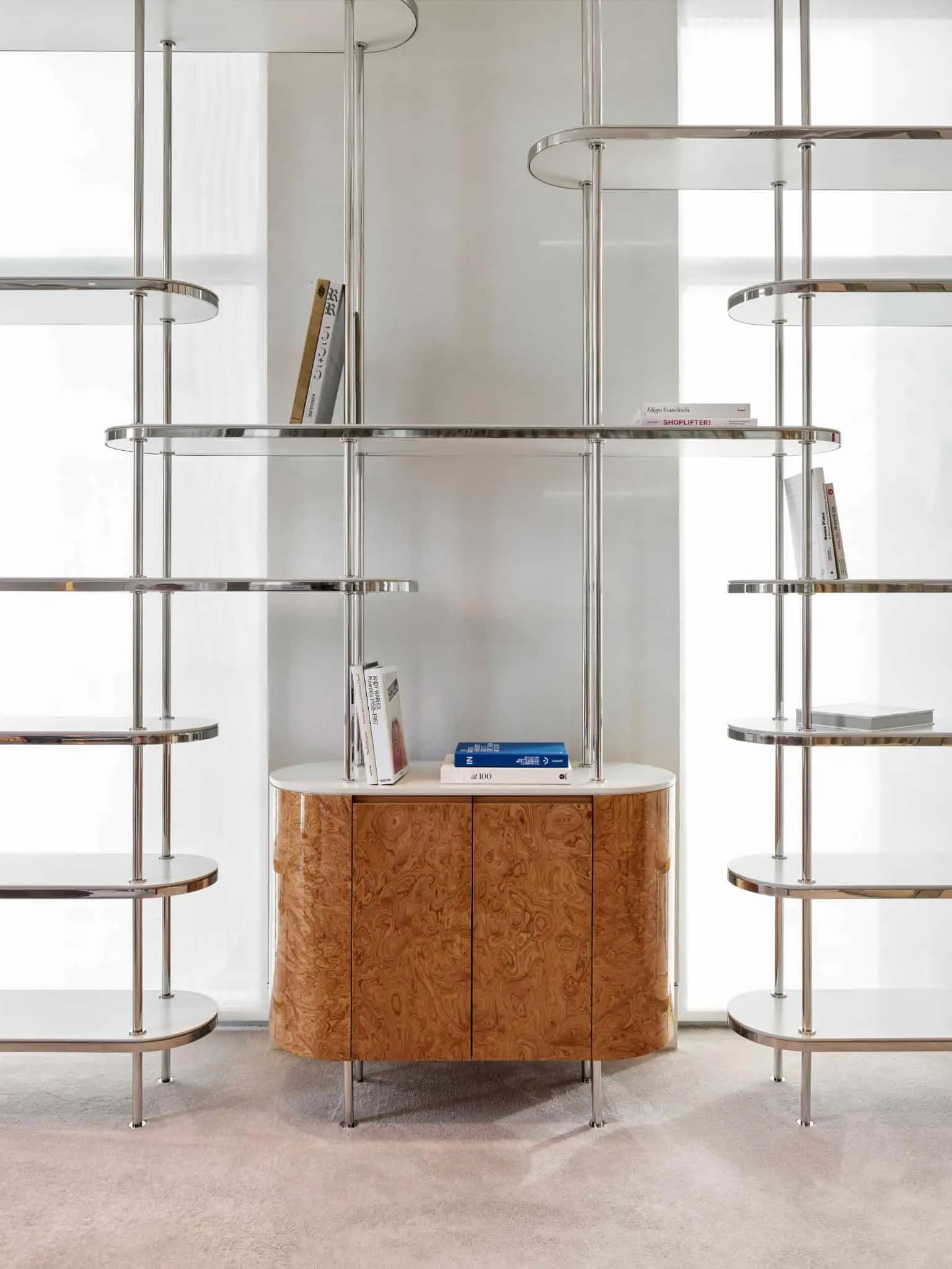 Conference room with glass wall, brown leather chairs and wooden table in Özlenir Headquarter