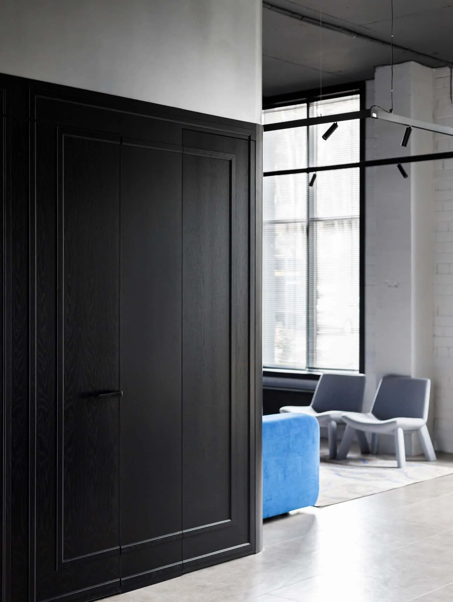 Modern minimalist interior by Julia Starikova – view of sofa and chairs corner in Chelyabinsk, Russia