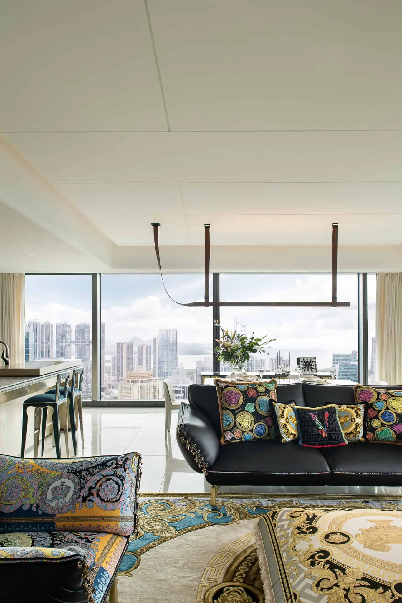 Azure Heights pendant light dining detail by BDSD Boundless Design, Shenzhen, China