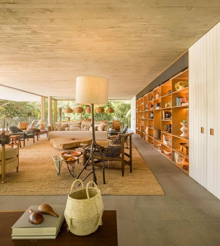 Canopy House by Studio MK27 – open living room interior, Guarujá, Brazil