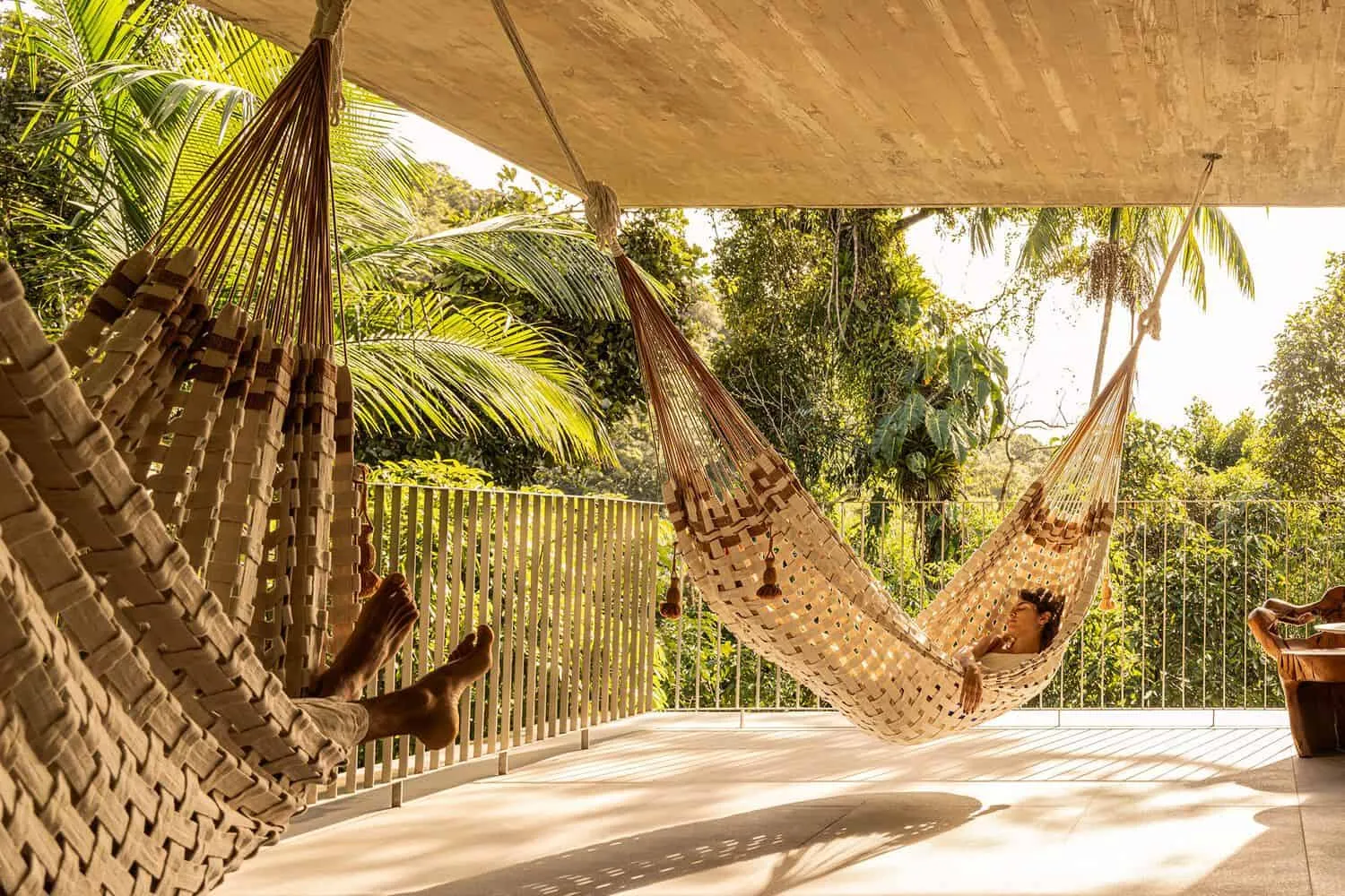 Canopy House by Studio MK27 – hammock closeup detail, Guarujá, Brazil
