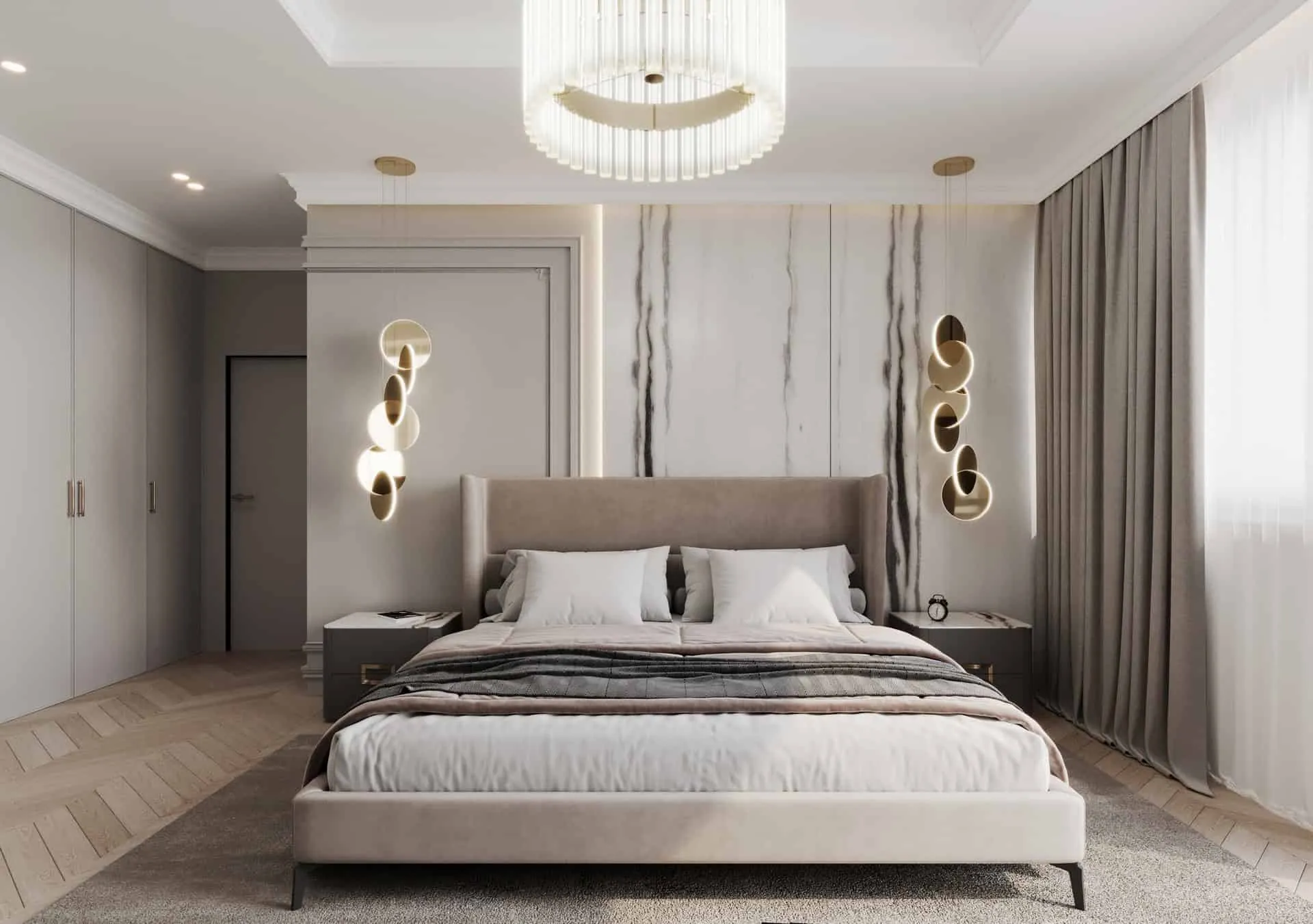 雅沃兹涅 kaim.work 家庭住宅，主卧室床，雅沃兹涅