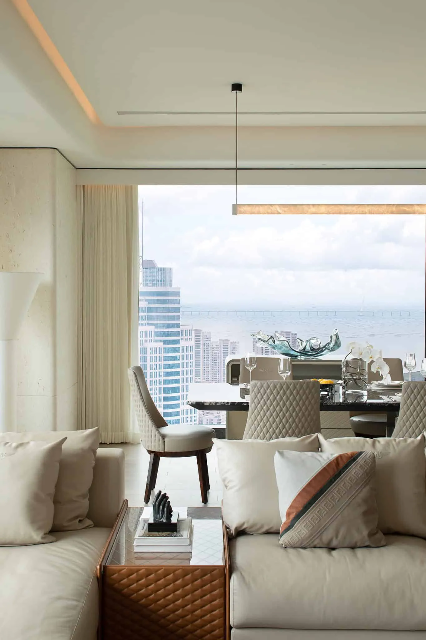 Azure Heights dining area city view by BDSD Boundless Design, Shenzhen, China