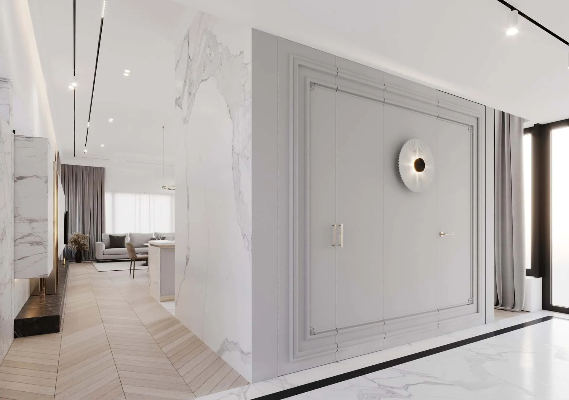 雅沃兹涅 kaim.work 家庭住宅，走廊装修，雅沃兹涅