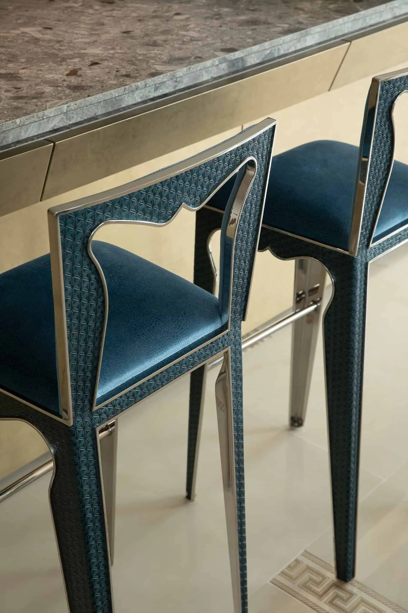 Azure Heights barstools detail by BDSD Boundless Design, Shenzhen, China