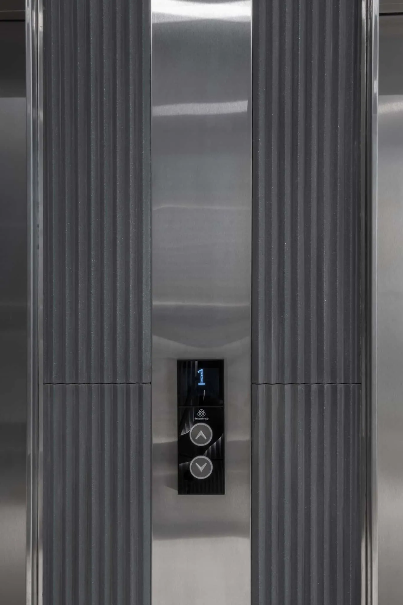 RIVER by VSA.studio, elevator control panel detail, Moscow, Russia