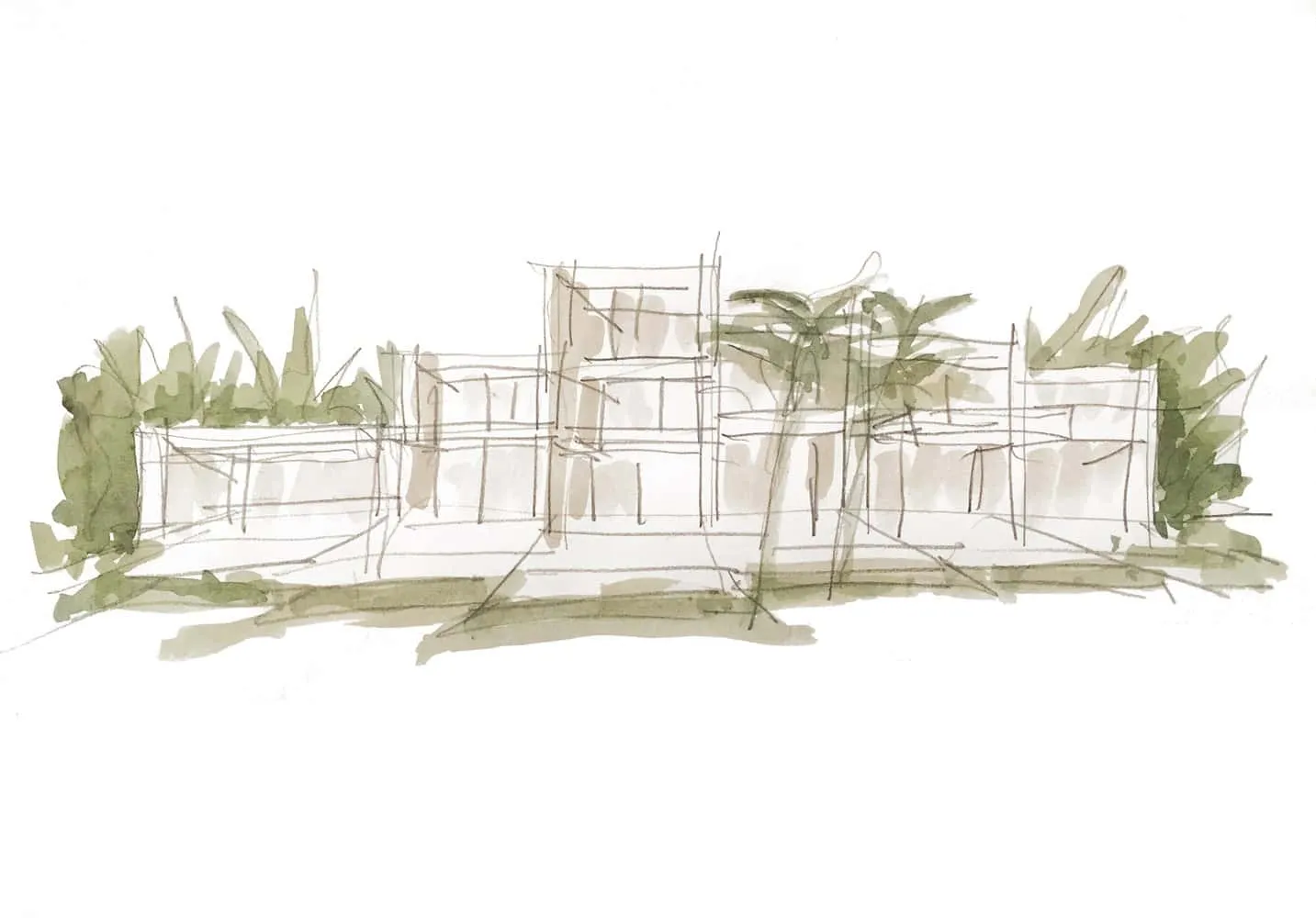 拉莫恩·埃斯特韦工作室的雅卡兰达之家——立面草图，瓦伦西亚，西班牙