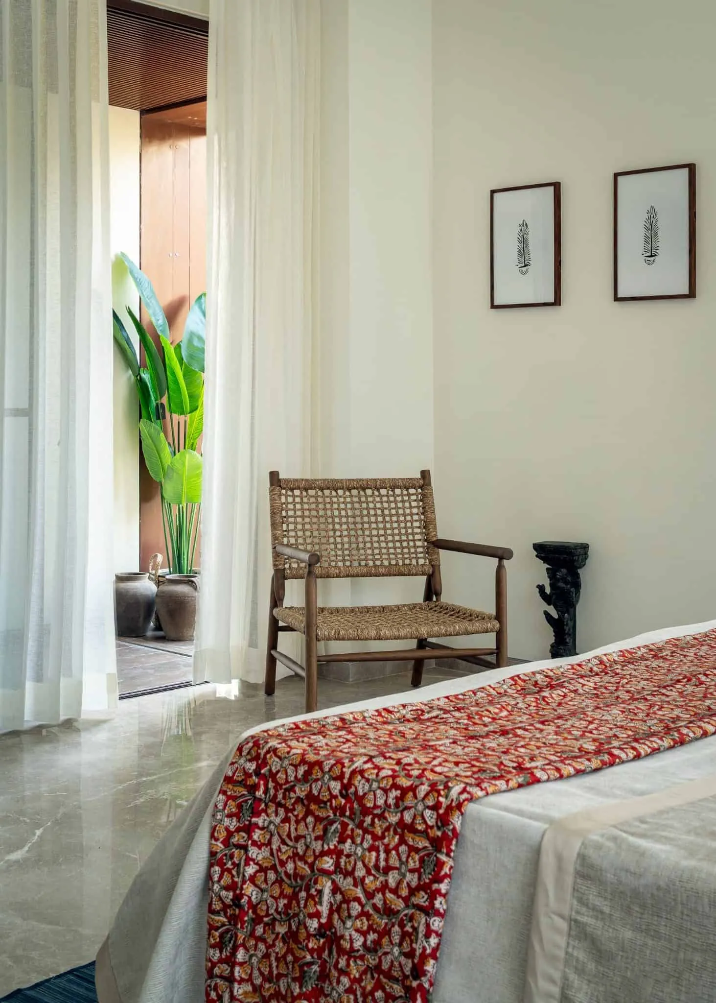House Of Lines Boat Club – Bedroom Corner with Armchair on Balcony, Chennai