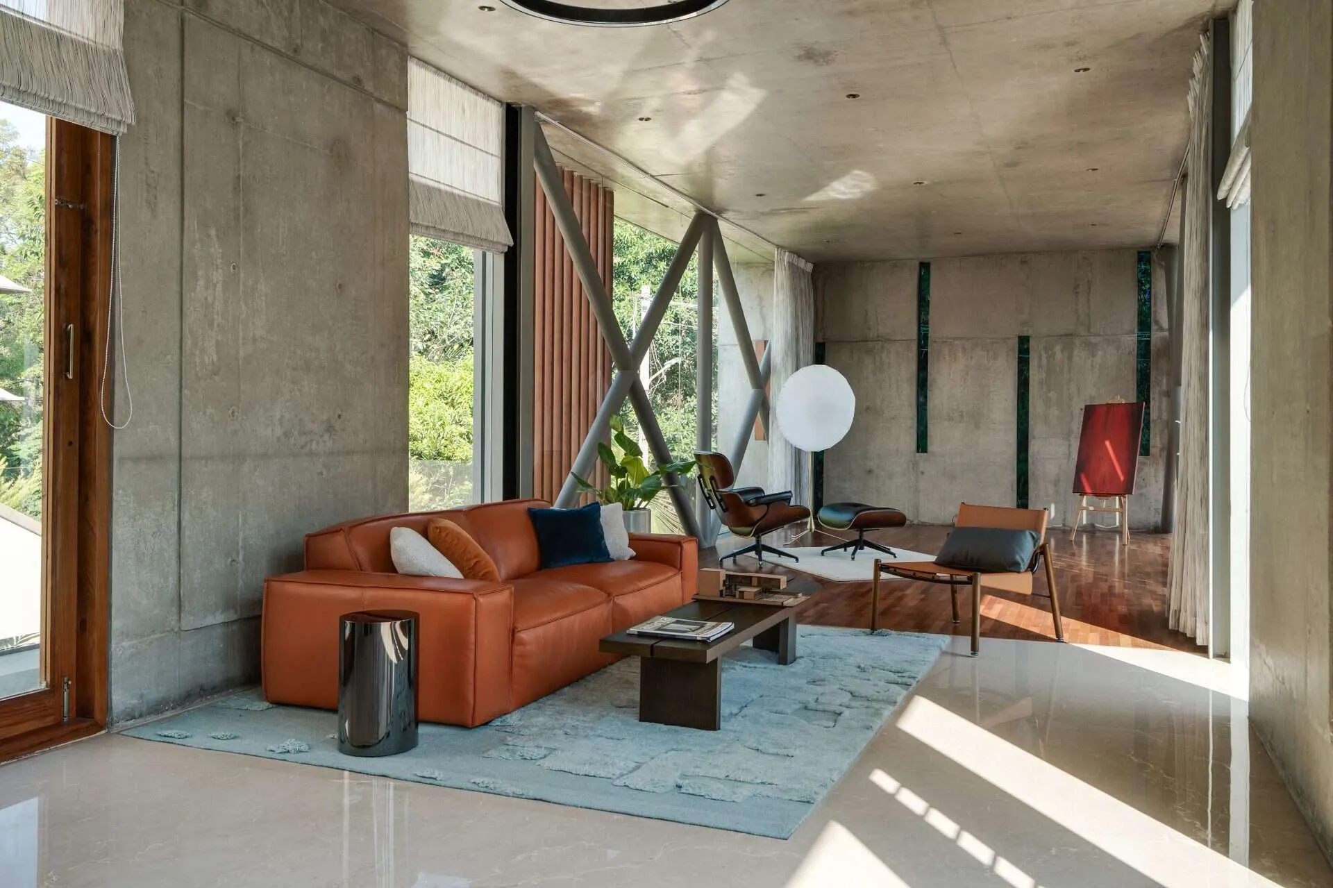 Minimalist House by Crest Architects — multipurpose room with sofa, Bangalore, India