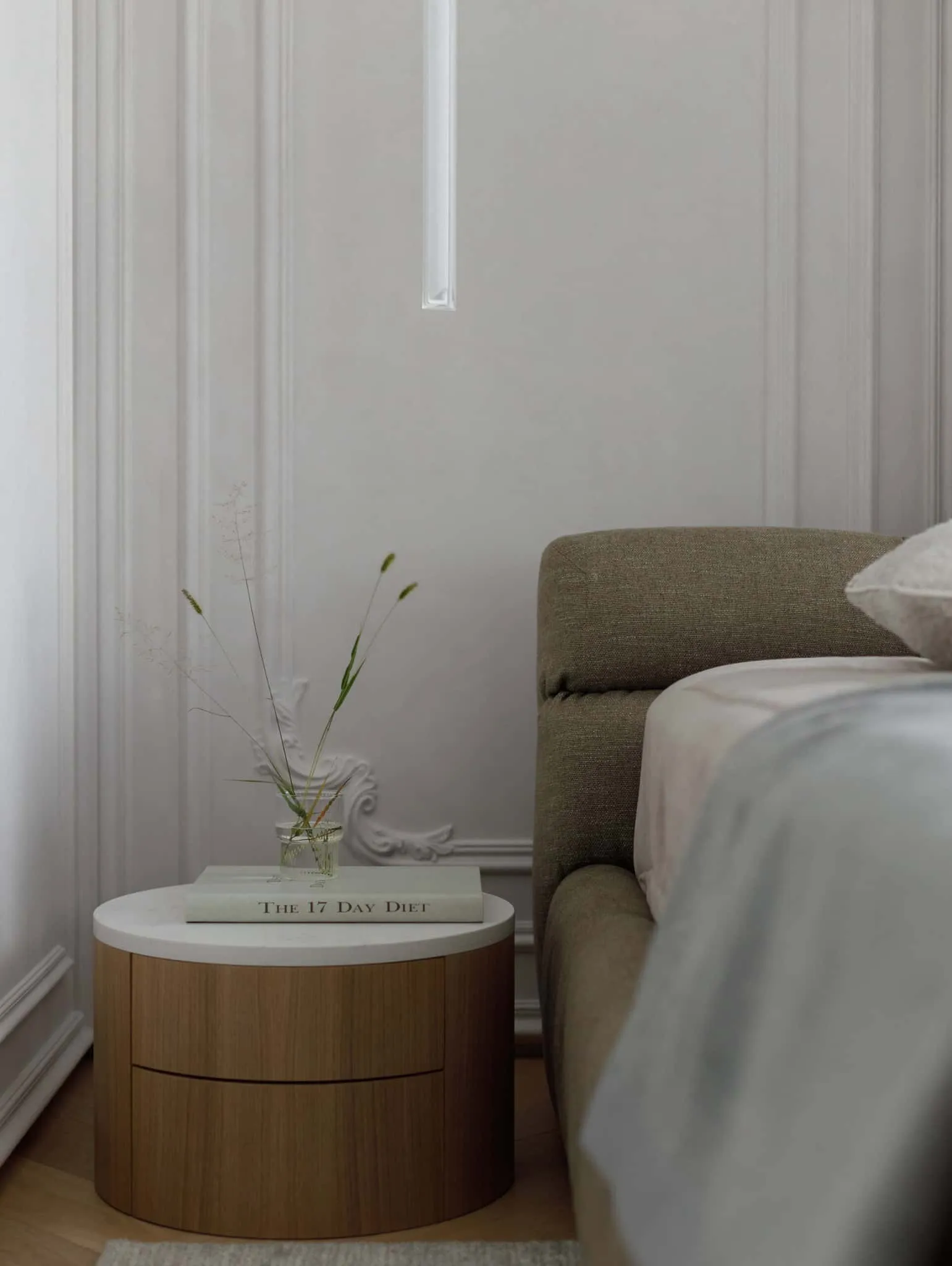 尤莉亚·斯塔里科娃私人带书与花的床头柜