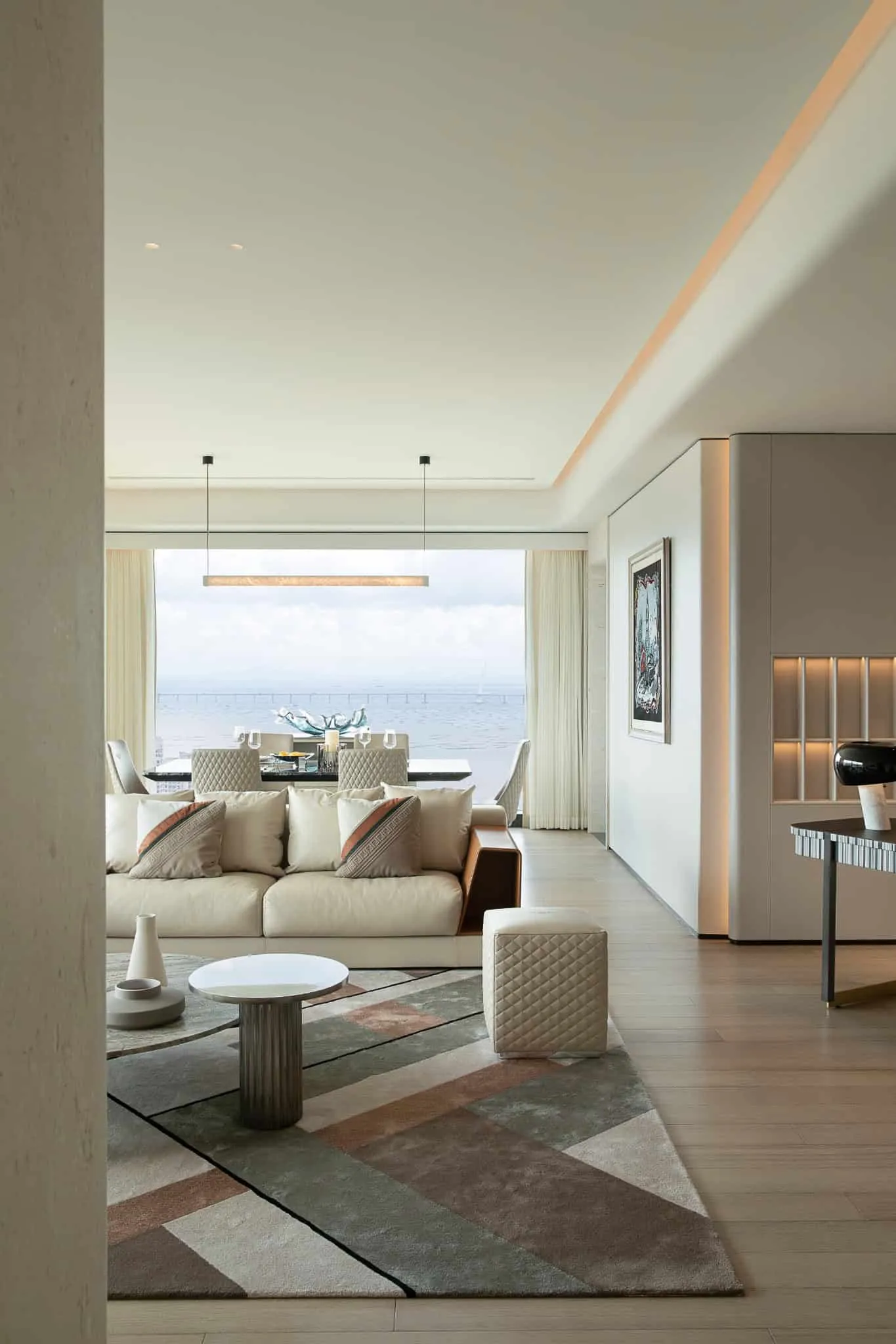 Azure Heights living dining open plan by BDSD Boundless Design, Shenzhen, China