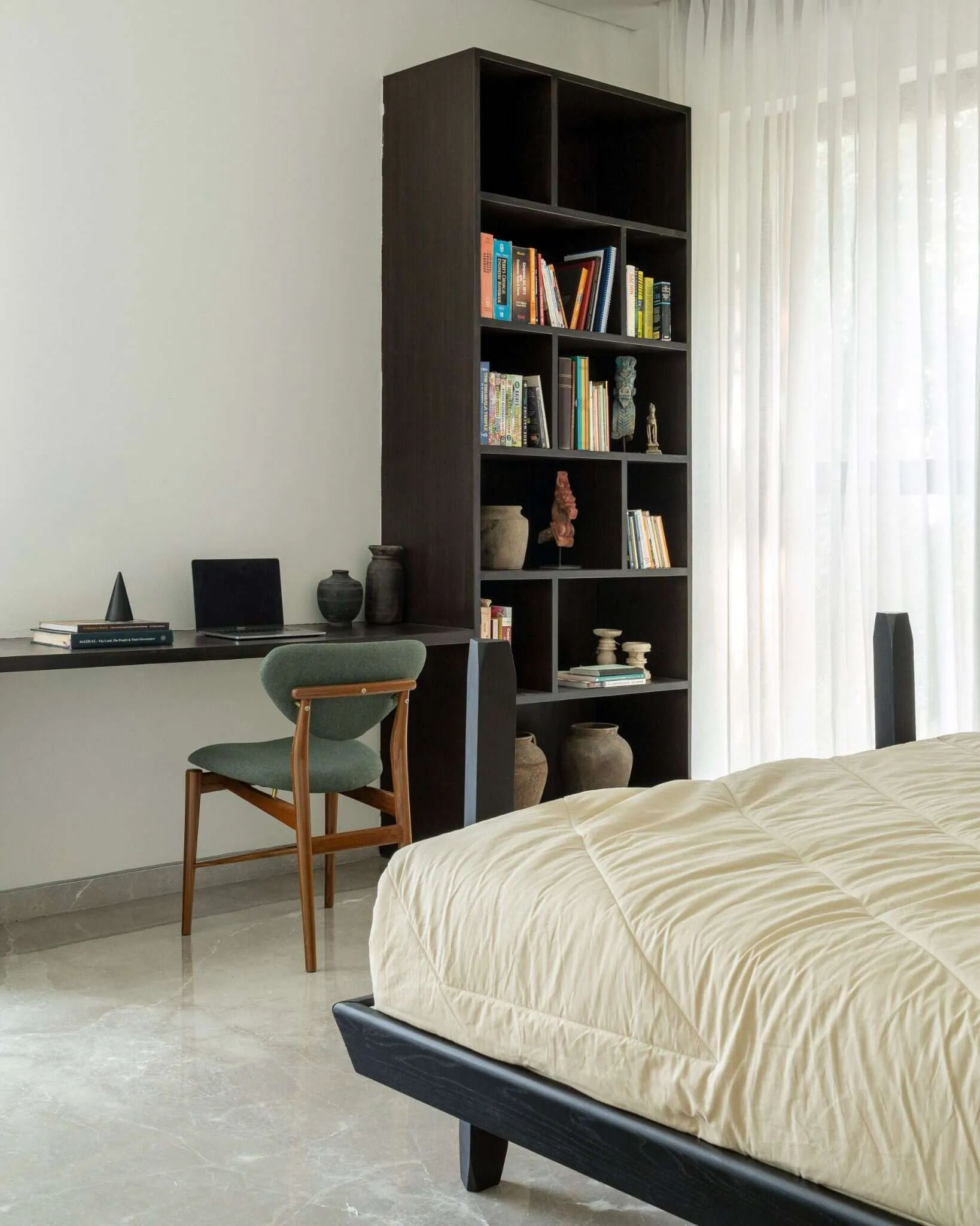 House Of Lines Boat Club – Bookcase and Desk in Bedroom, Chennai