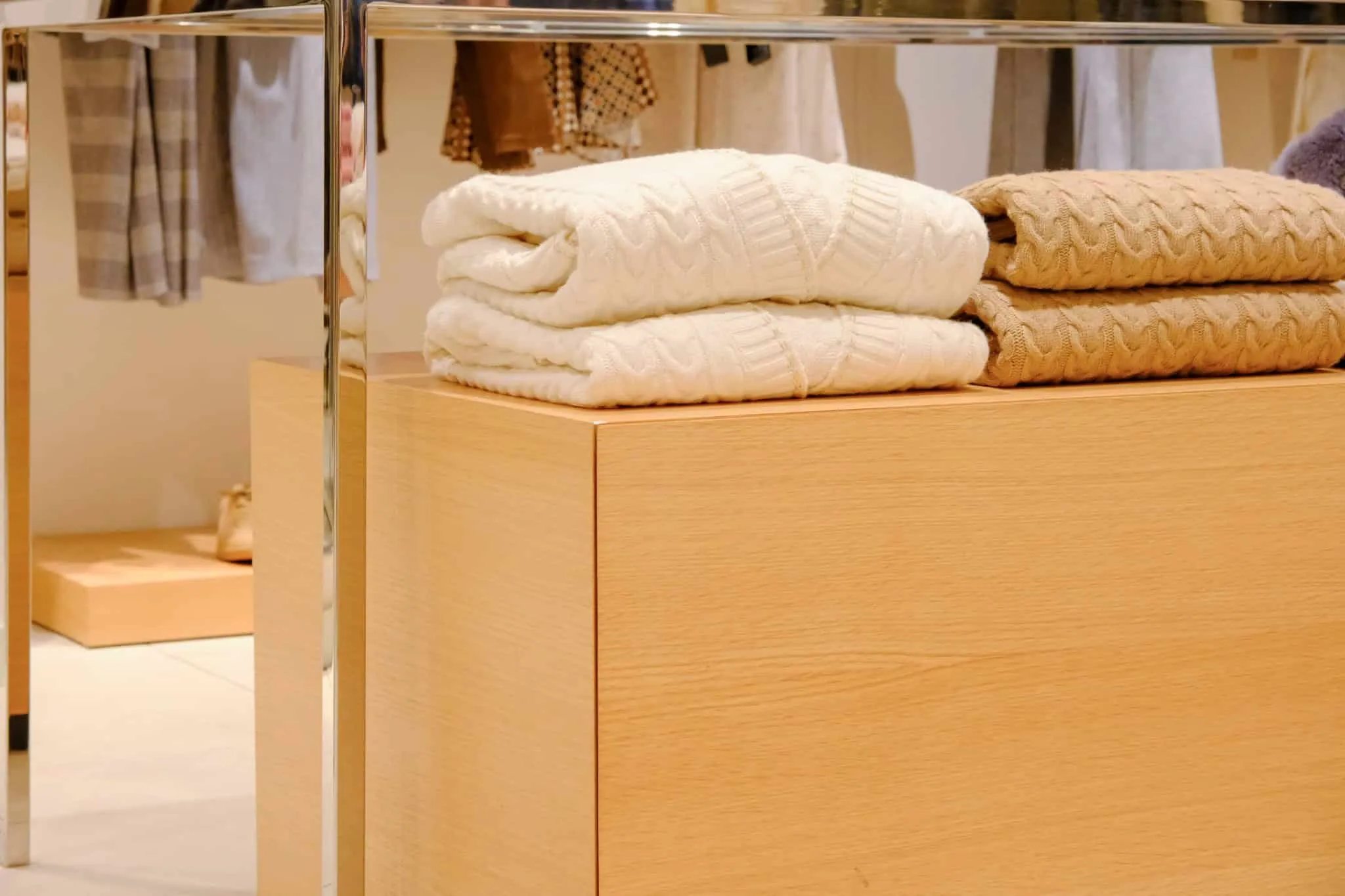 Close-up of sweater from NetWork Stores by Boytorun Architects in Turkey