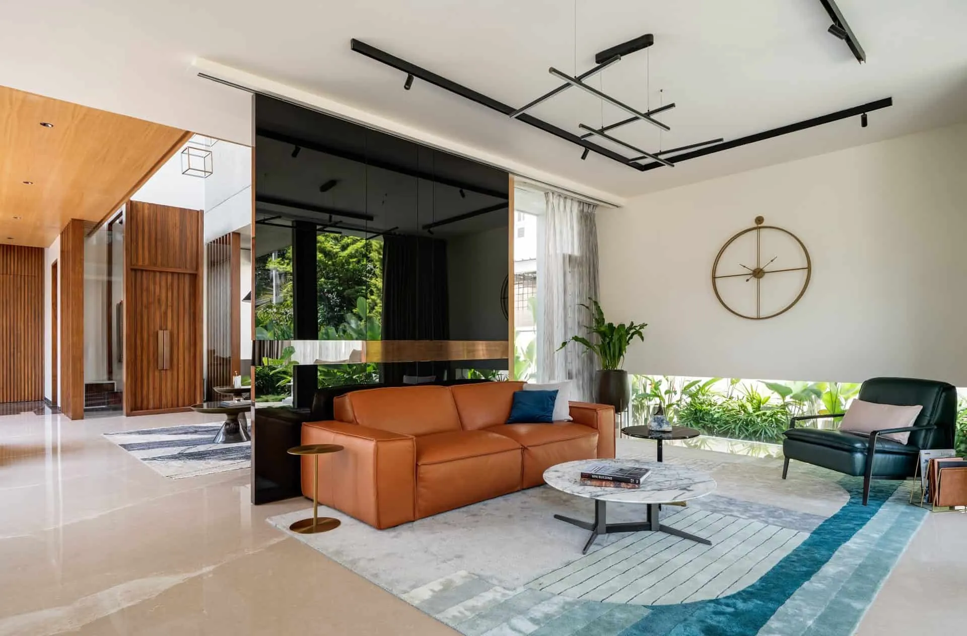 Minimalist House by Crest Architects — formal living room with modern furniture, Bangalore, India