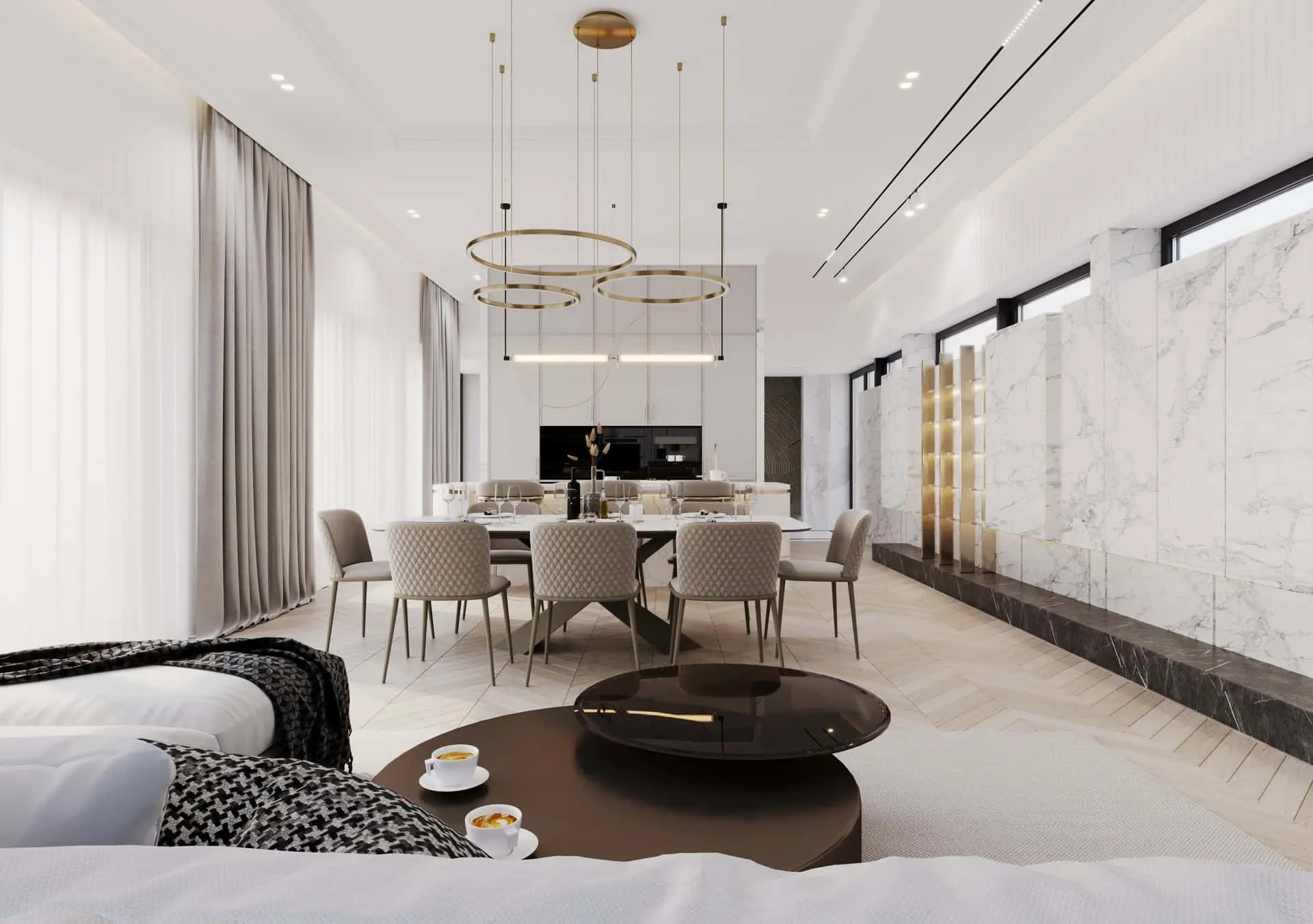 雅沃兹涅 kaim.work 家庭住宅，开放式餐厅，雅沃兹涅