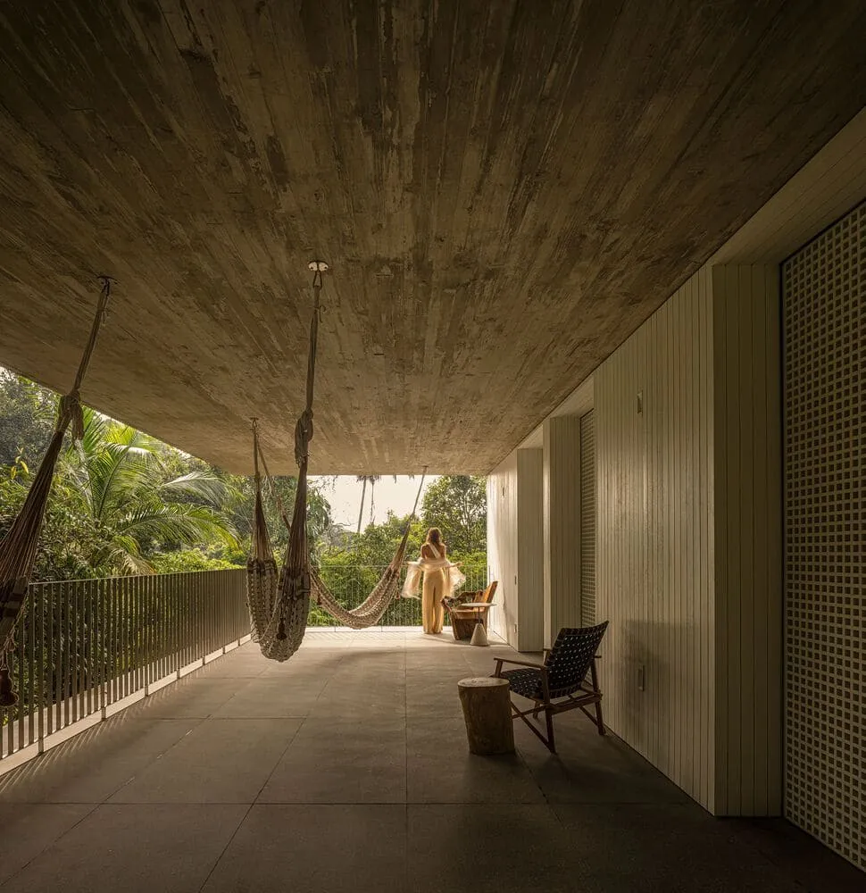Canopy House by Studio MK27 – shaded veranda with hammocks, Guarujá, Brazil