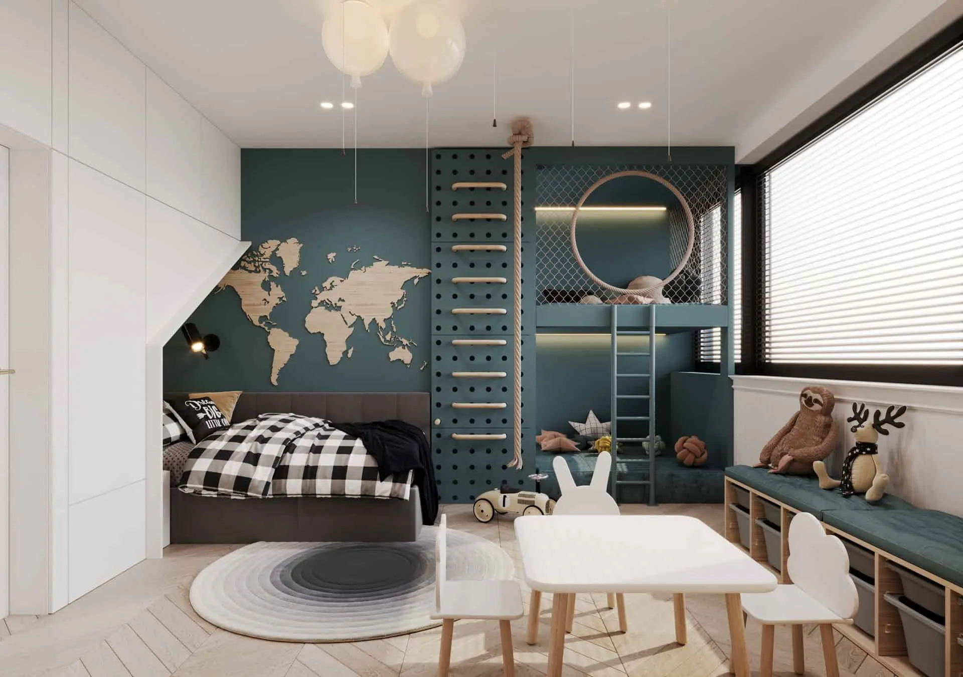 雅沃兹涅 kaim.work 家庭住宅，儿童房游戏墙，雅沃兹涅