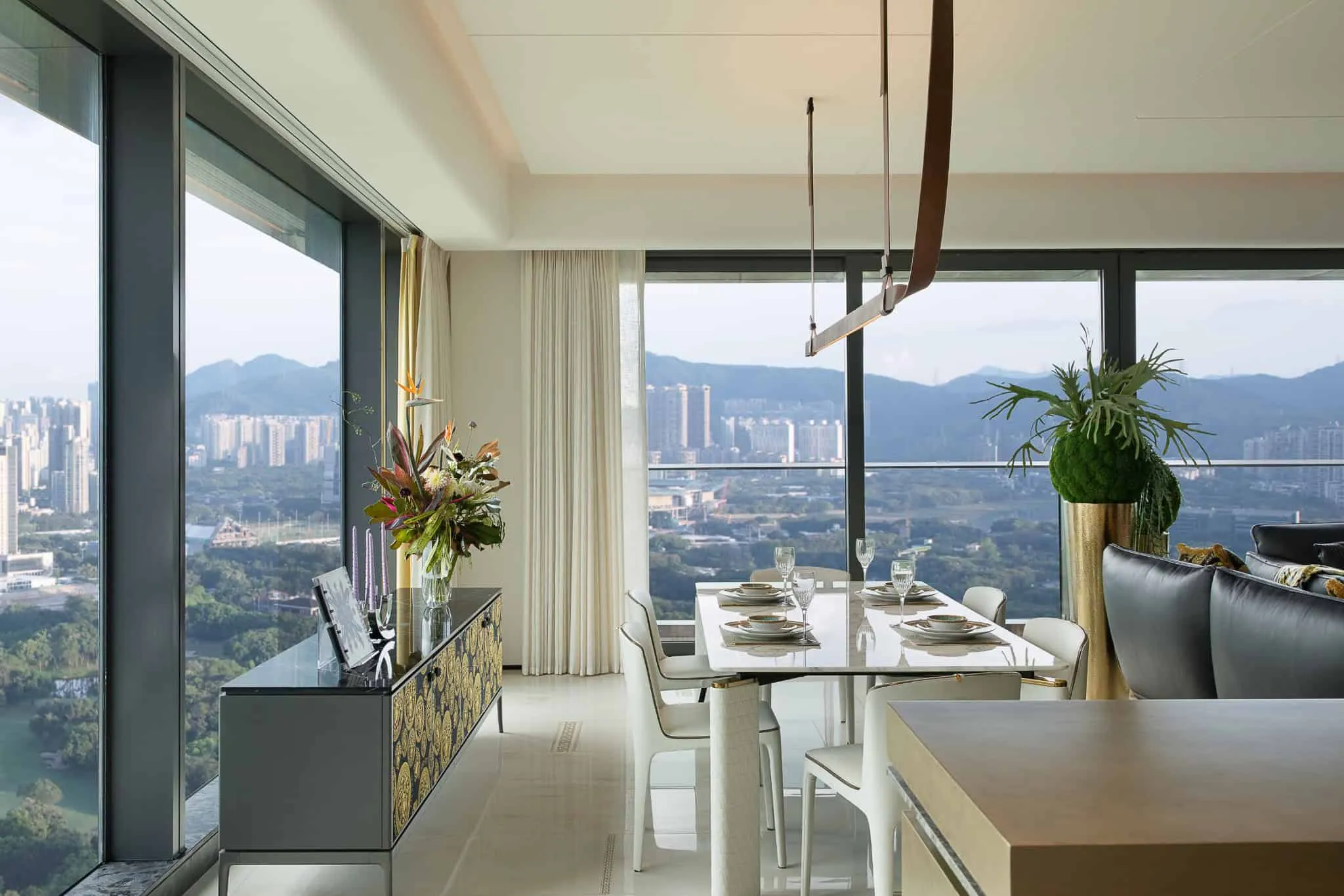 Azure Heights dining area city view by BDSD Boundless Design, Shenzhen, China