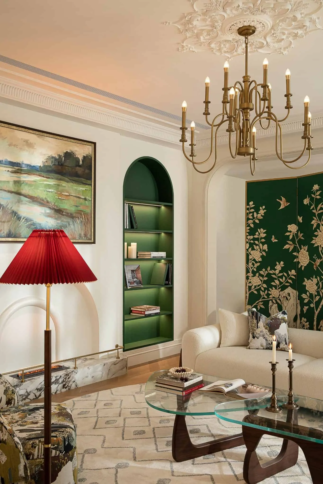 Crepuscule Manor 由 BDSD Boundless Design 设计 —— 东莞拱形大厅的绿色壁龛