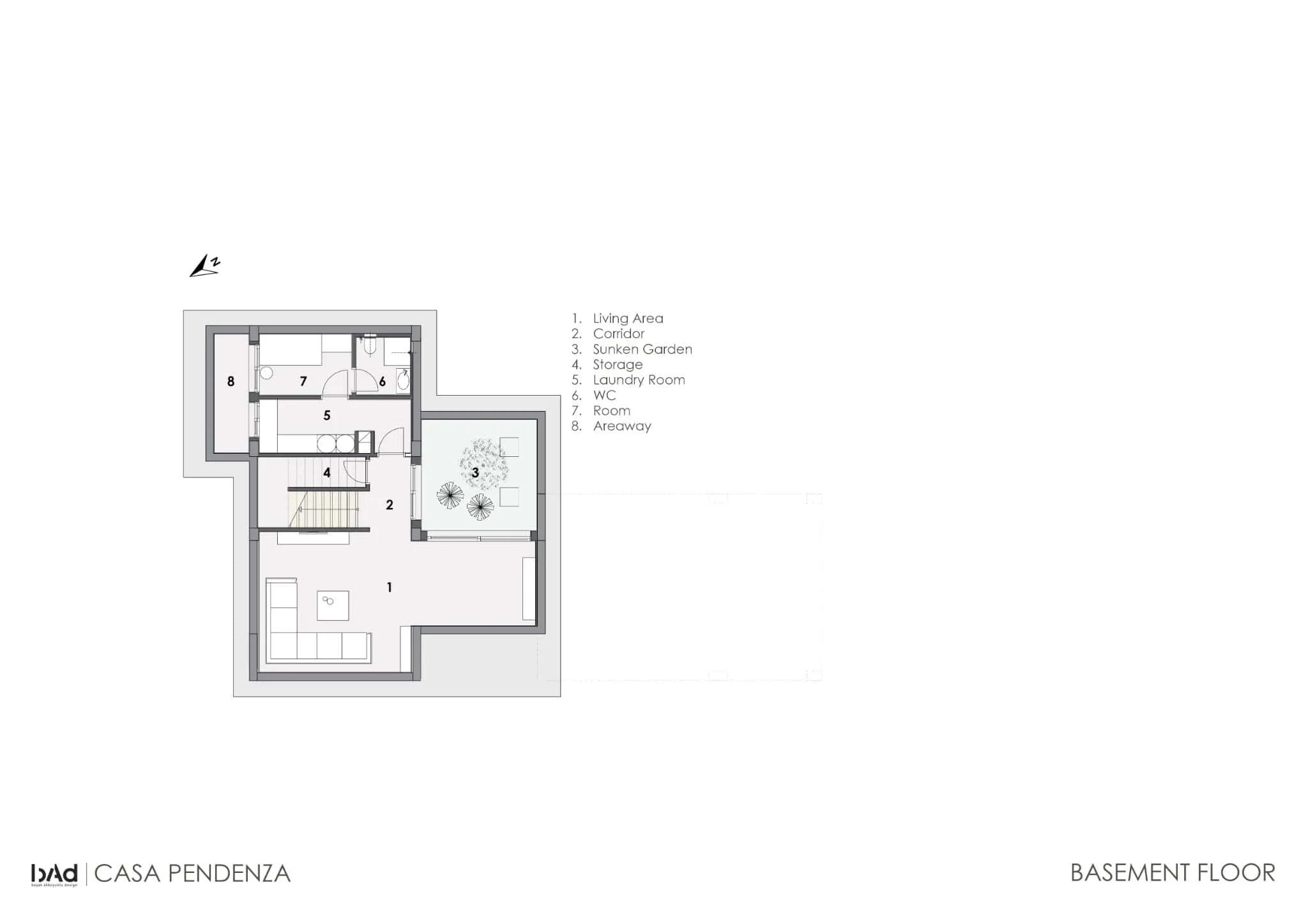 Casa Pendenza Basement Floor Plan by BAD – Başak Akkoyunlu Design Casa Pendenza basement floor plan by BAD – Başak Akkoyunlu Design, Mamurbaba, Çeşme, İzmir