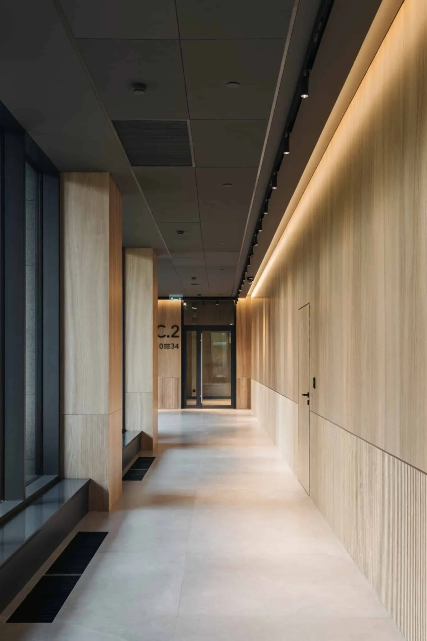 RIVER by VSA.studio, corridor lighting detail, Moscow, Russia