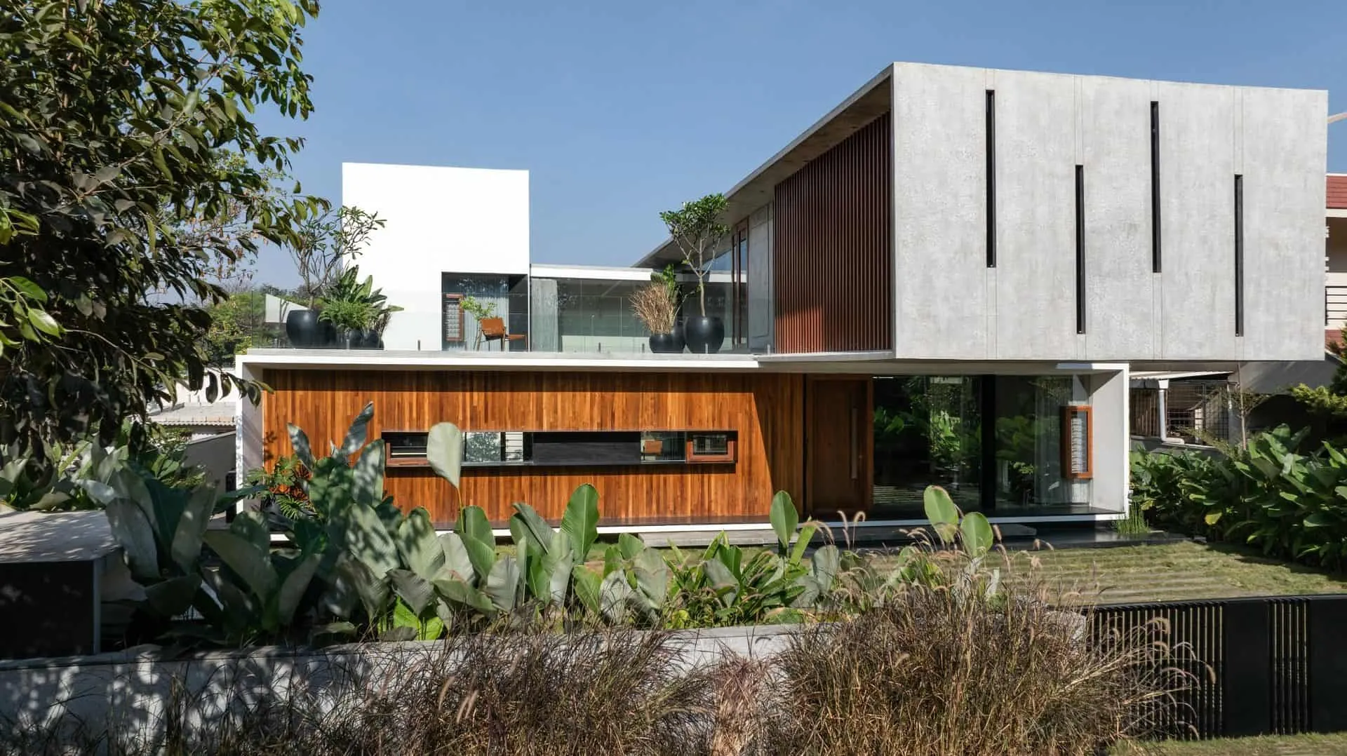 Minimalist House by Crest Architects — top view, Bangalore, India