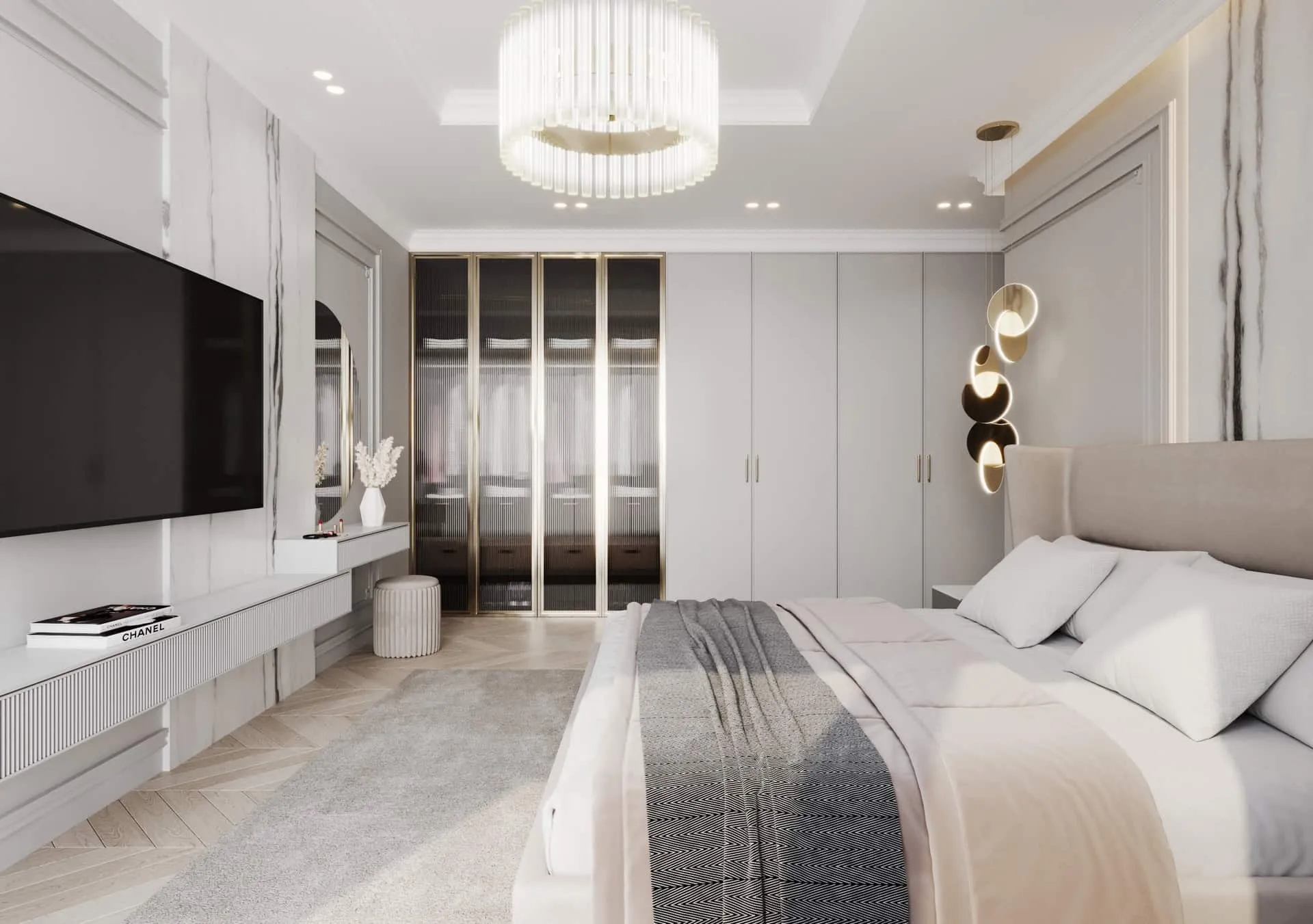 雅沃兹涅 kaim.work 家庭住宅，主卧室衣柜，雅沃兹涅