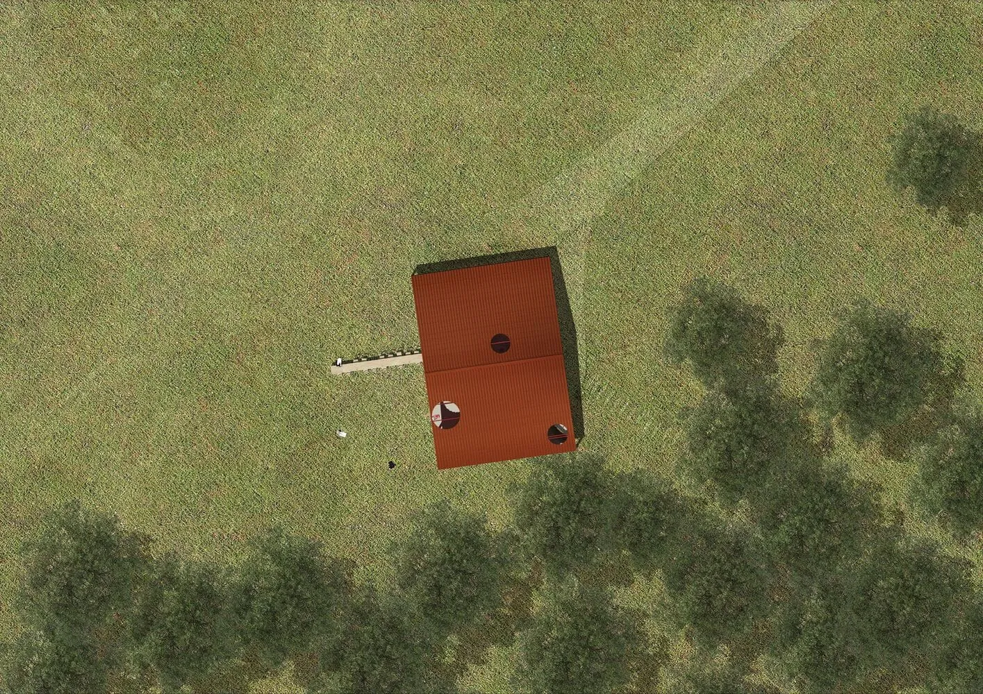 拉格兰热红屋，签尔德·拉森拍摄——多尔多涅省法国土壤一角