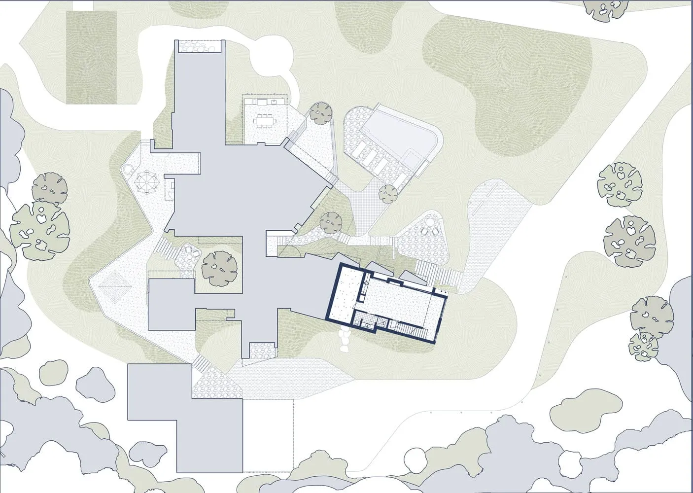 宾特建筑公司设计的科林达住宅——一楼平面图，普伦蒂地区维多利亚州