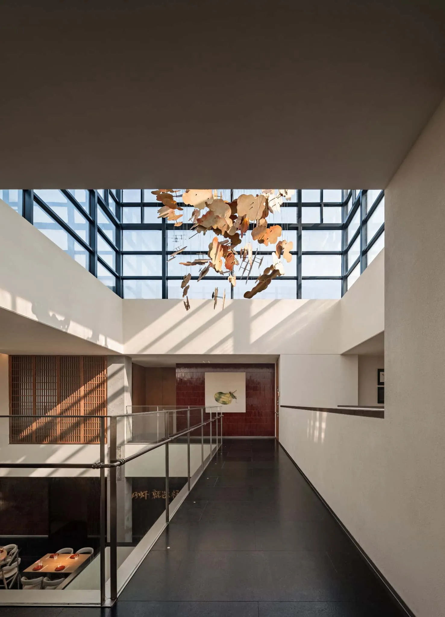 Yang Sin Lobster · Bai Jia Hu, by IN.X — hanging installation in atrium, Nanjing, China