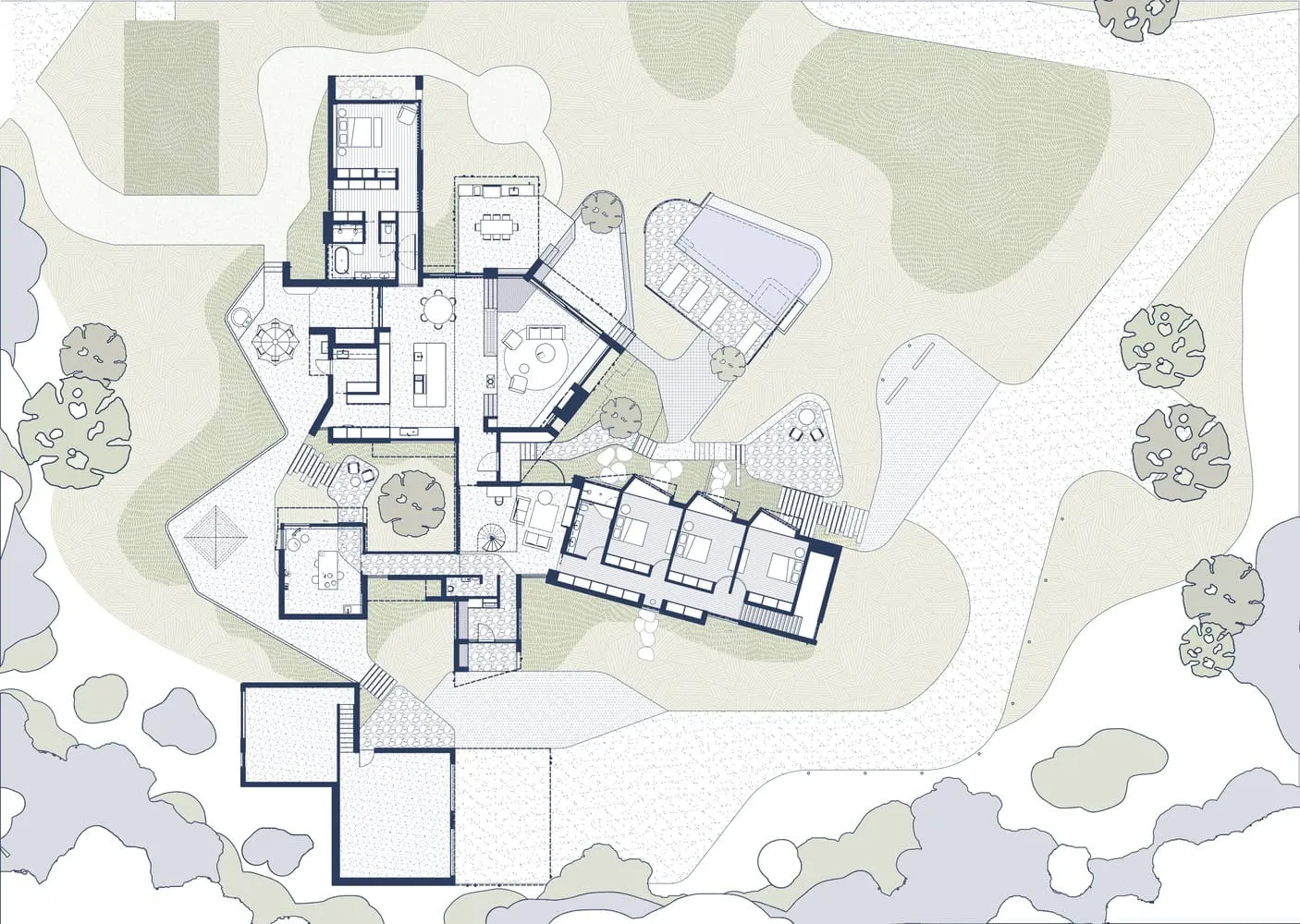 宾特建筑公司设计的科林达住宅——二楼平面图，普伦蒂地区维多利亚州