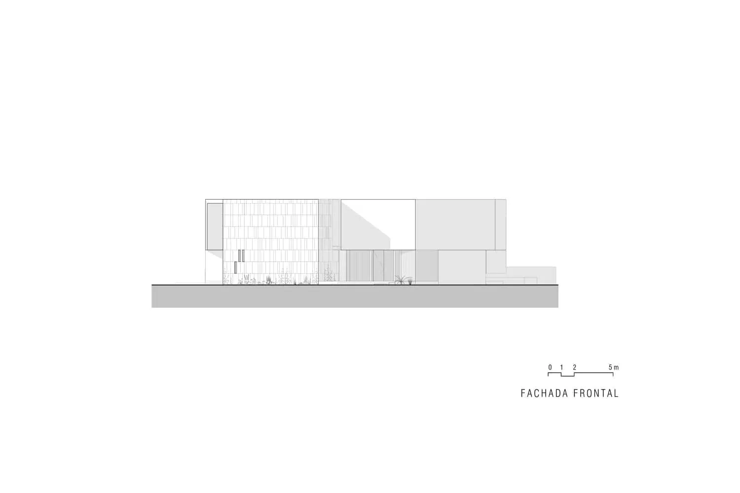 LABarq设计的里约之家正面立面图，萨尔蒂亚戈-德克雷塔罗，墨西哥