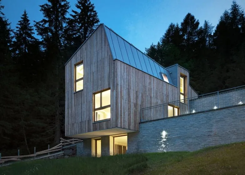 Modern building with zinc and titanium roofing – elegant, self-healing metal surface with contemporary architectural lines