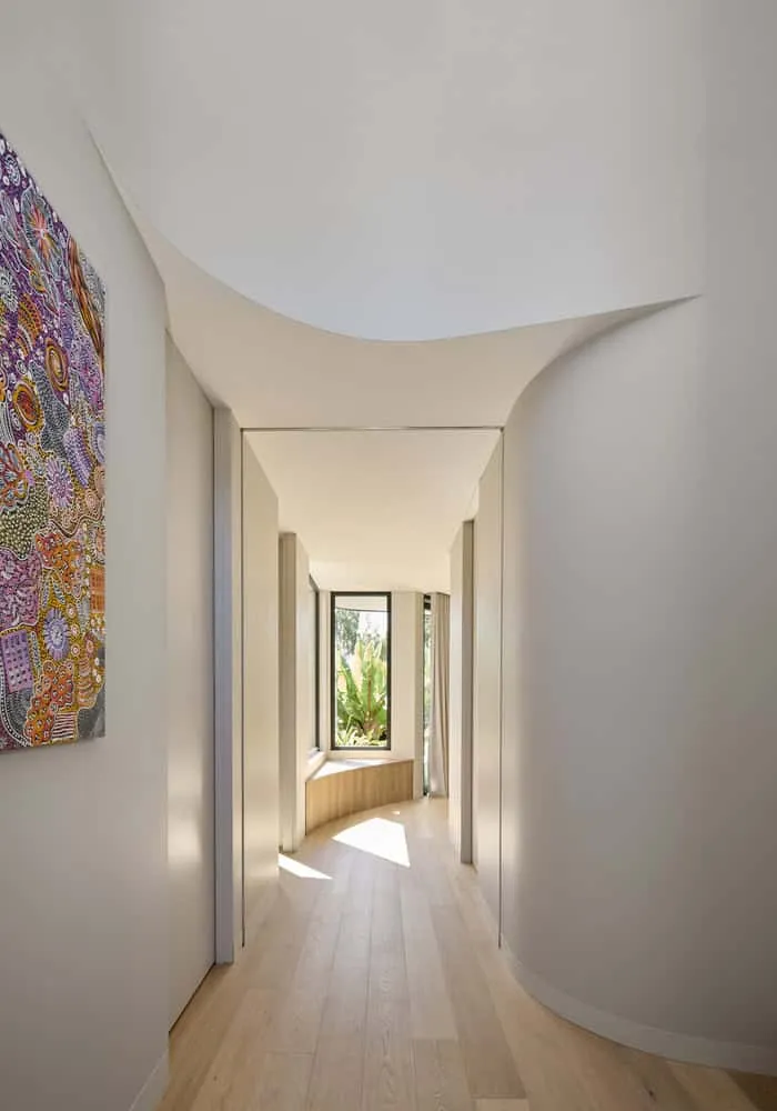 Ripple House by Atlas Architects – Corridor with Curved Ceiling, Glen Iris, Victoria