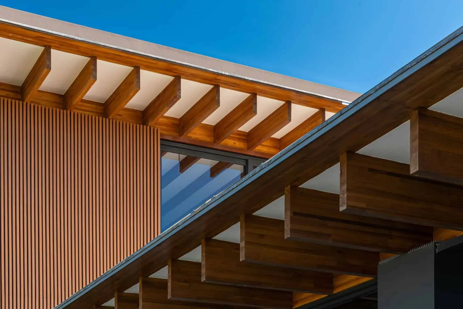 Pablo Lanza Arquitetura的D+J住宅——可见天花板横梁，框定花园视野，伊图，圣保罗，巴西