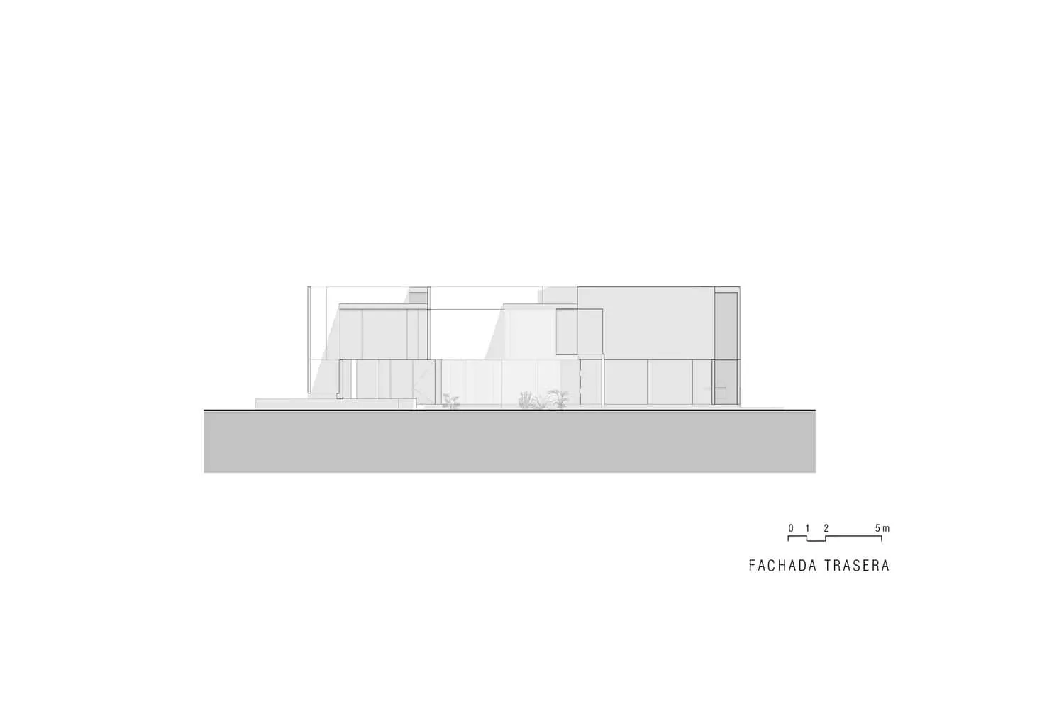 LABarq设计的里约之家背面立面图，萨尔蒂亚戈-德克雷塔罗，墨西哥