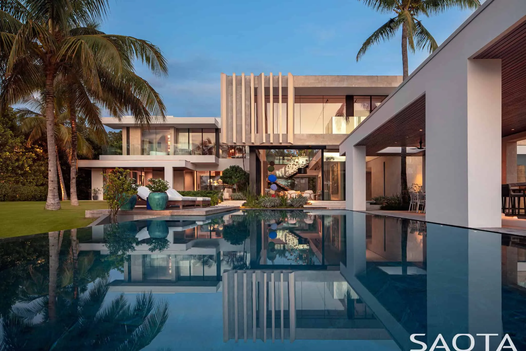 Rear courtyard and pool terrace