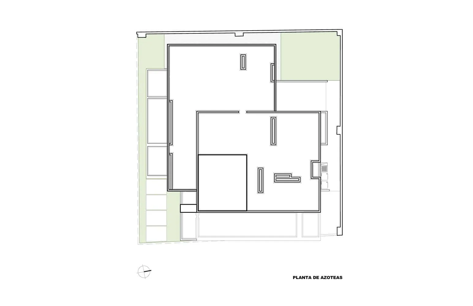 戈麦斯之家屋顶平面图，由豪尔赫·加里巴伊建筑事务所设计，克雷塔罗，墨西哥